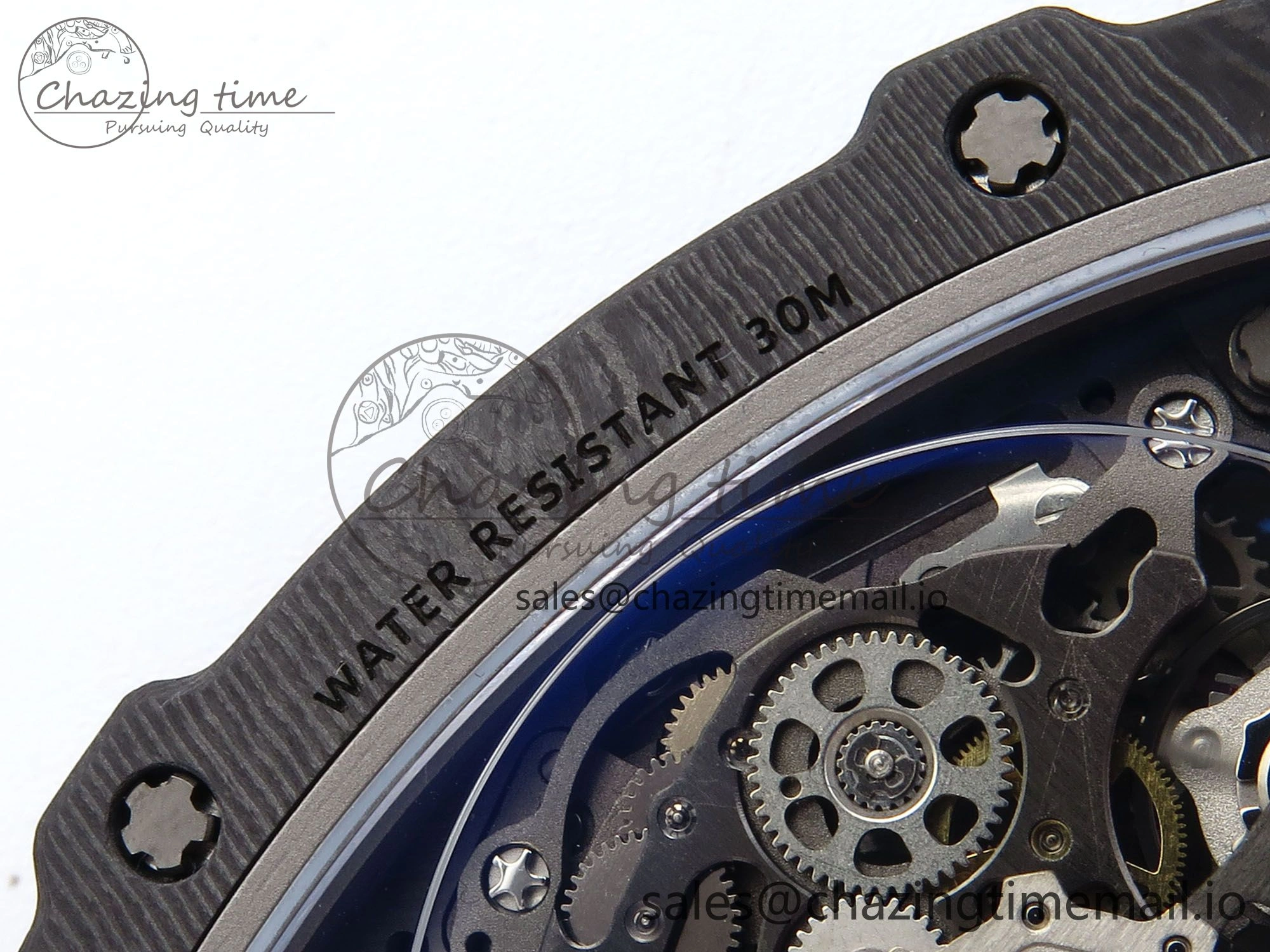 Custom Made RM67-02 Black NTPT Italy Dial on White Nylon strap CRMA7 Clone