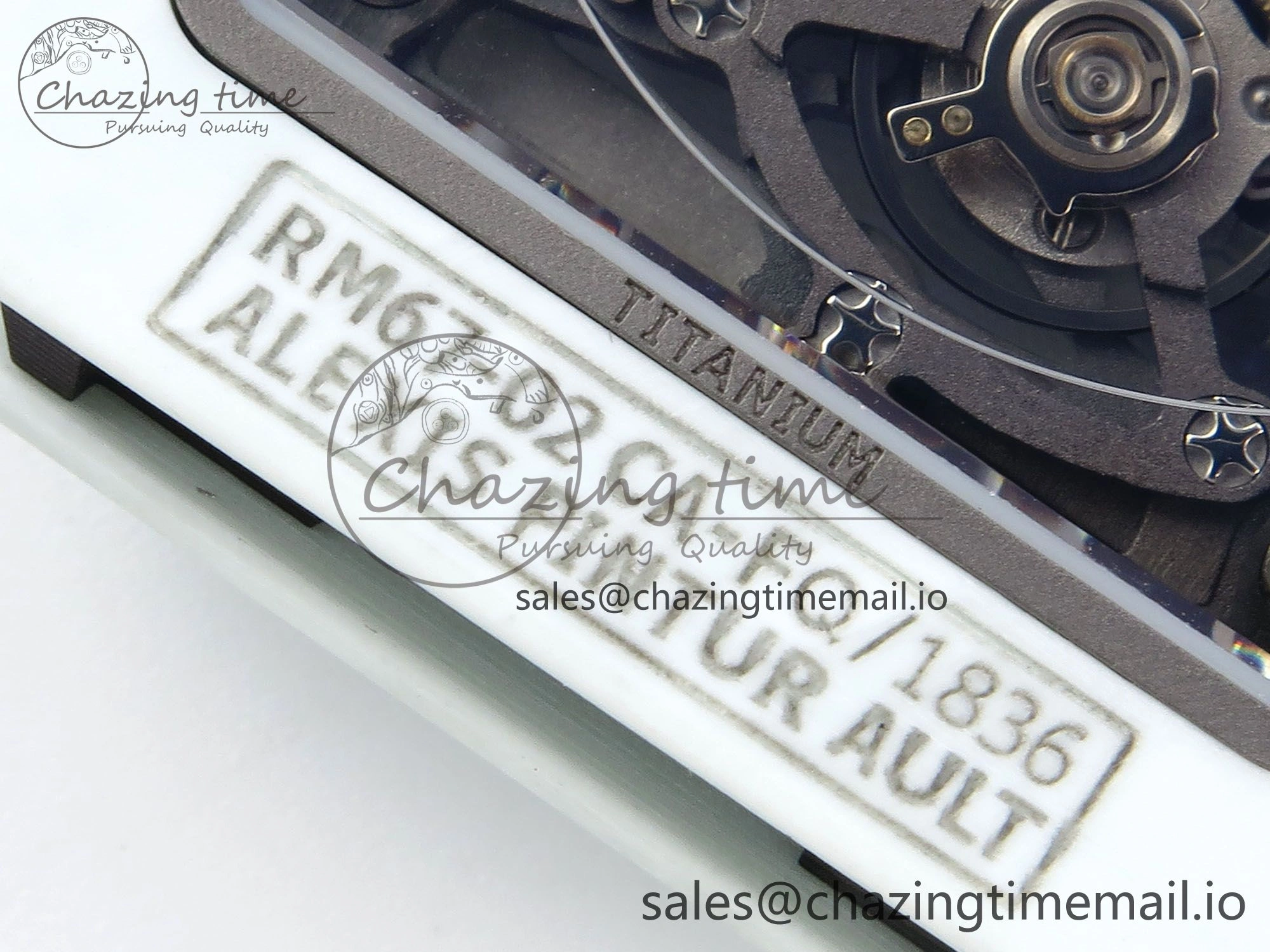 Custom Made RM67-02 White NTPT France Dial on Blue Nylon strap CRMA7 Clone