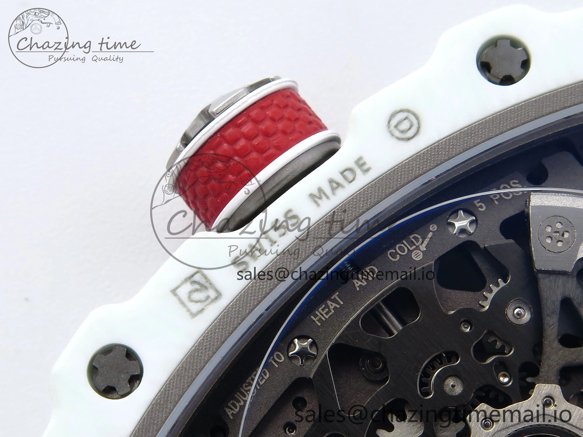 Custom Made RM67-02 White NTPT France Dial on Blue Nylon strap CRMA7 Clone