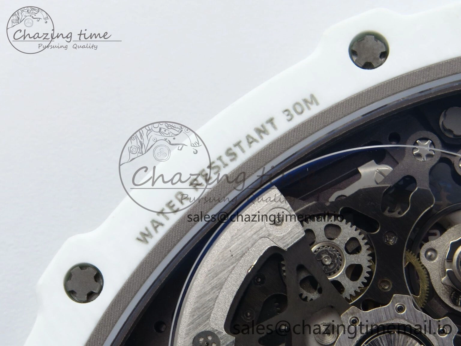 Custom Made RM67-02 White NTPT France Dial on Blue Nylon strap CRMA7 Clone