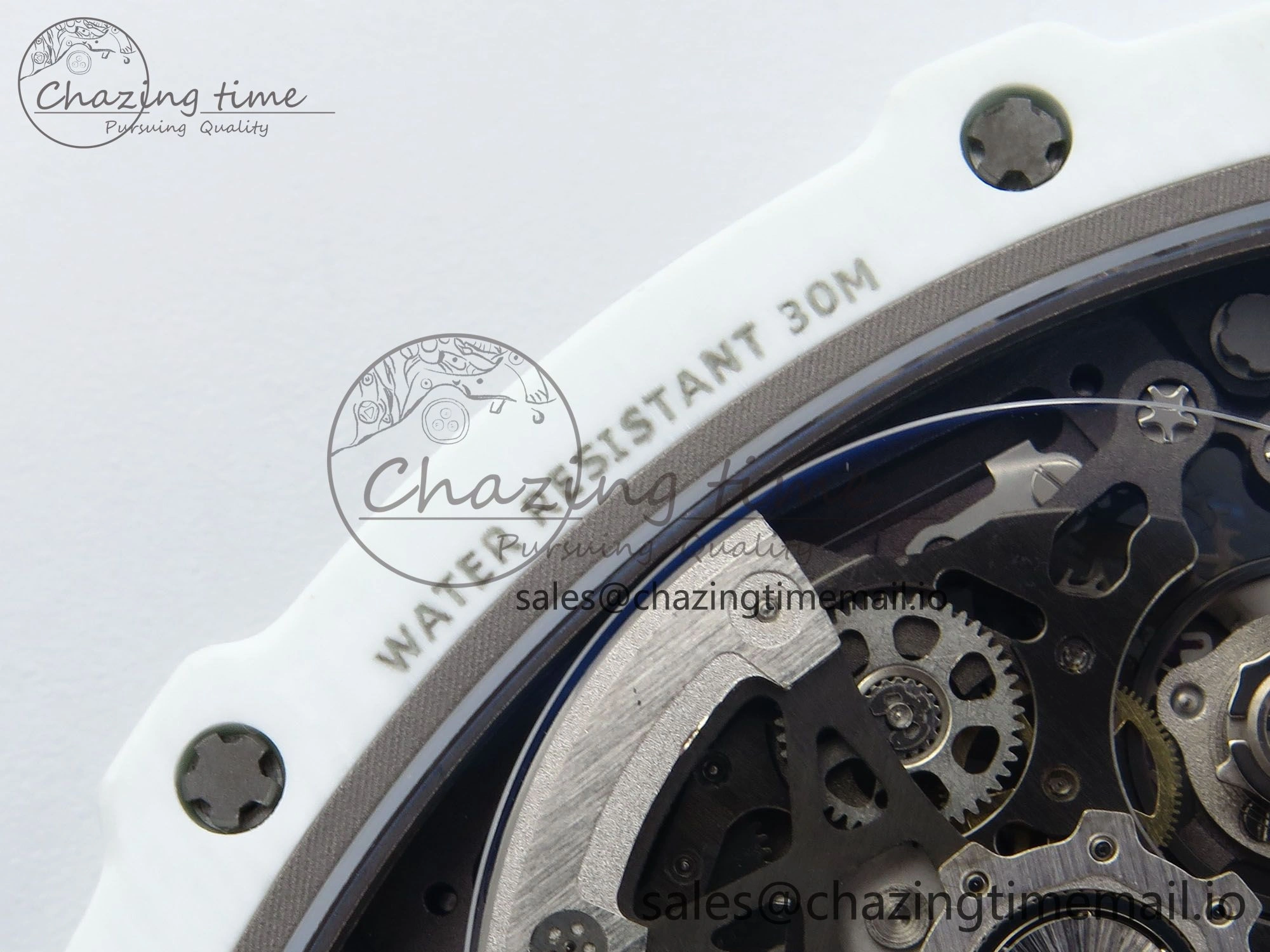 Custom Made RM67-02 White NTPT France Dial on Blue Nylon strap CRMA7 Clone