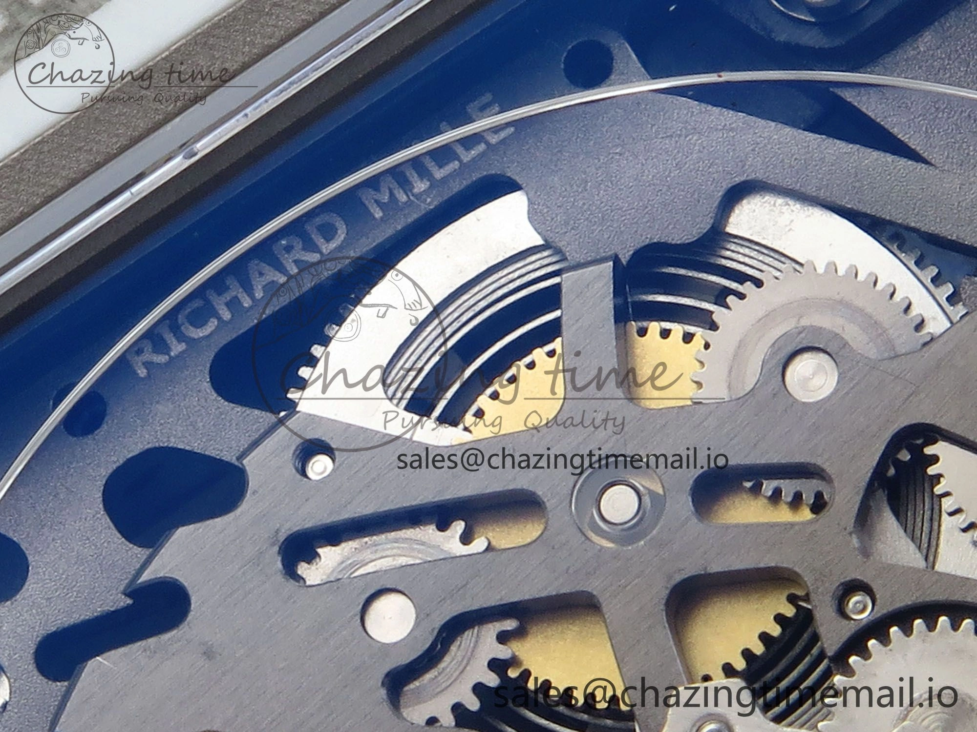 Custom Made RM67-02 White NTPT France Dial on Blue Nylon strap CRMA7 Clone