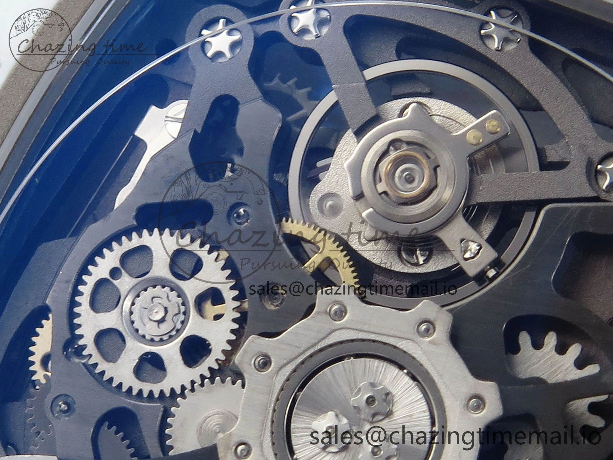 Custom Made RM67-02 White NTPT France Dial on Blue Nylon strap CRMA7 Clone