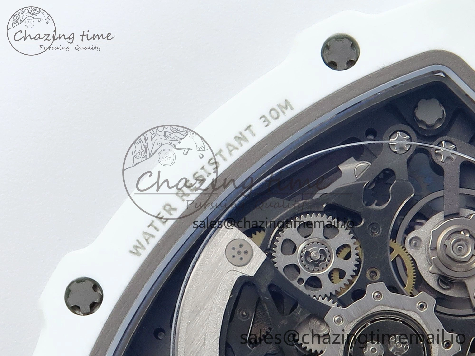 Custom Made RM67-02 White NTPT France Dial on Red Nylon strap CRMA7 Clone