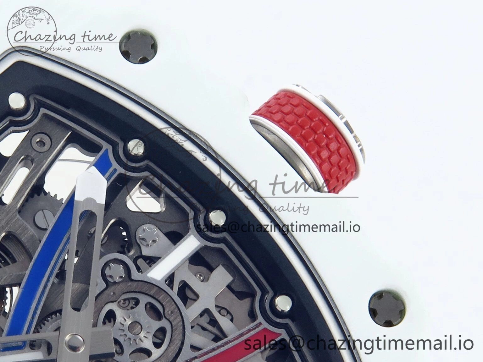 Custom Made RM67-02 White NTPT France Dial on White Nylon strap CRMA7 Clone
