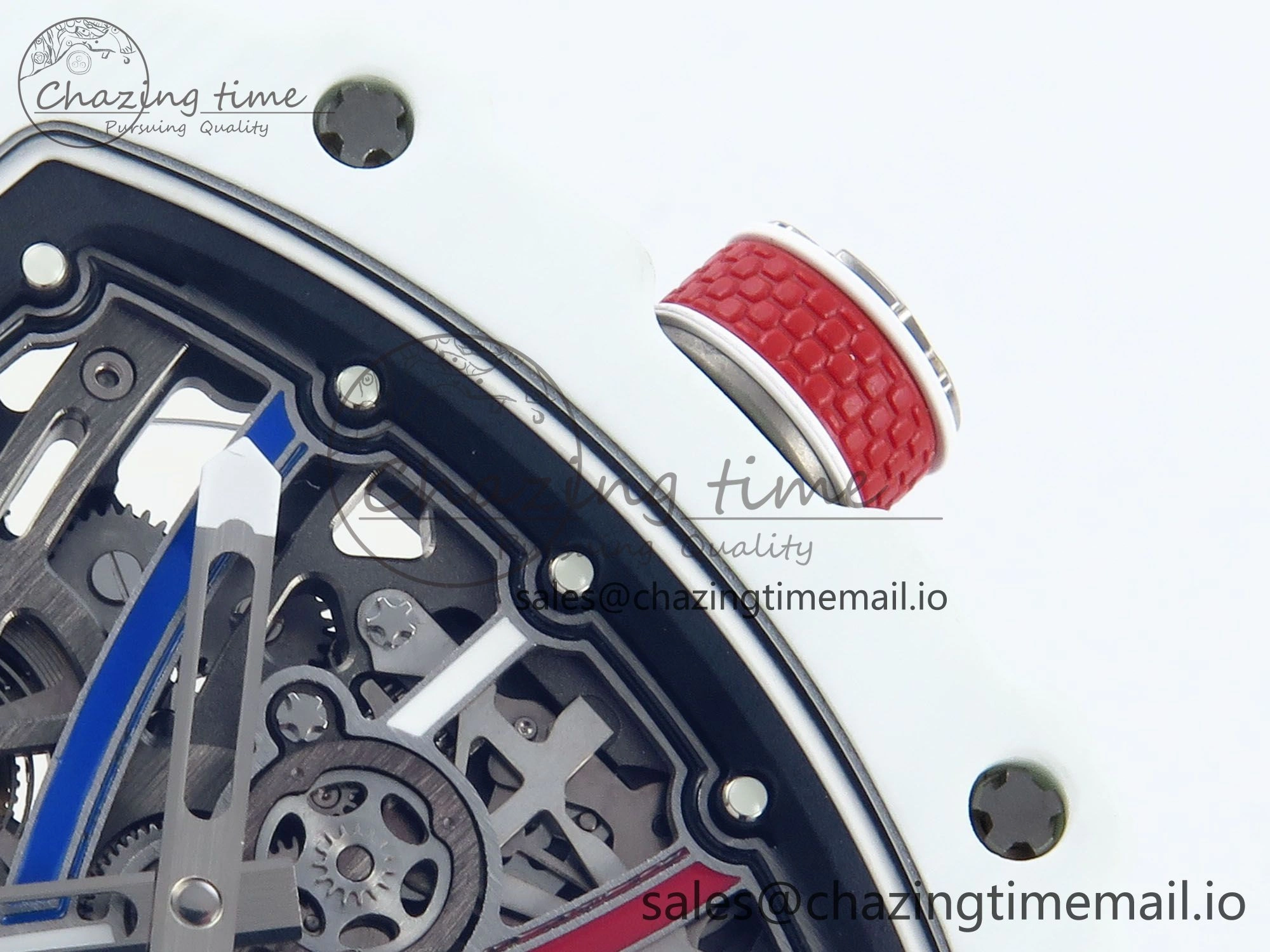 Custom Made RM67-02 White NTPT France Dial on White Nylon strap CRMA7 Clone