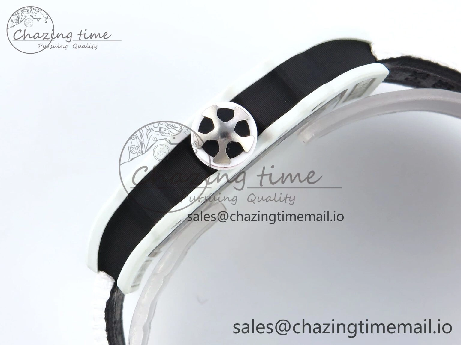 Custom Made RM67-02 White NTPT France Dial on White Nylon strap CRMA7 Clone