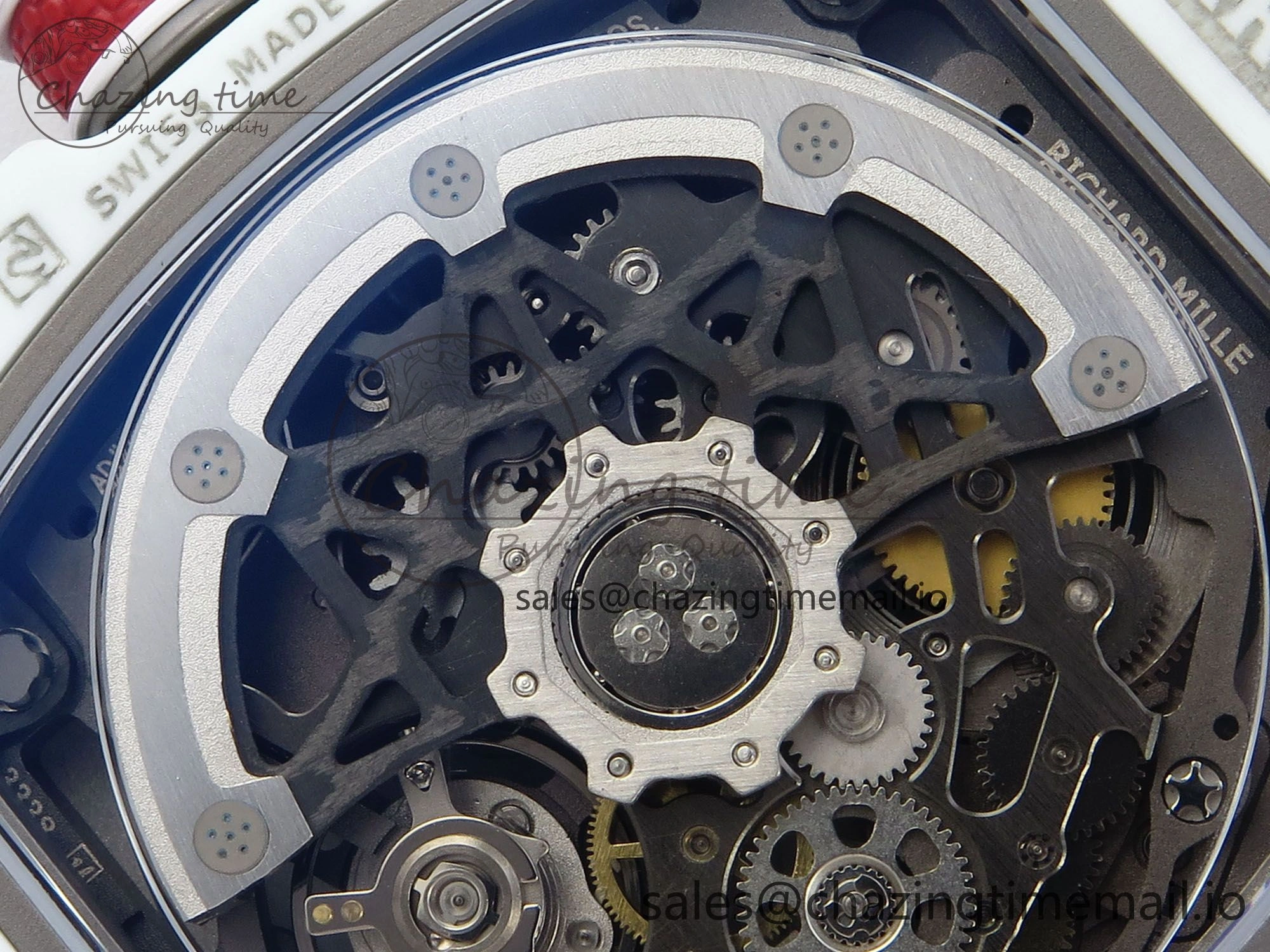Custom Made RM67-02 White NTPT France Dial on White Nylon strap CRMA7 Clone