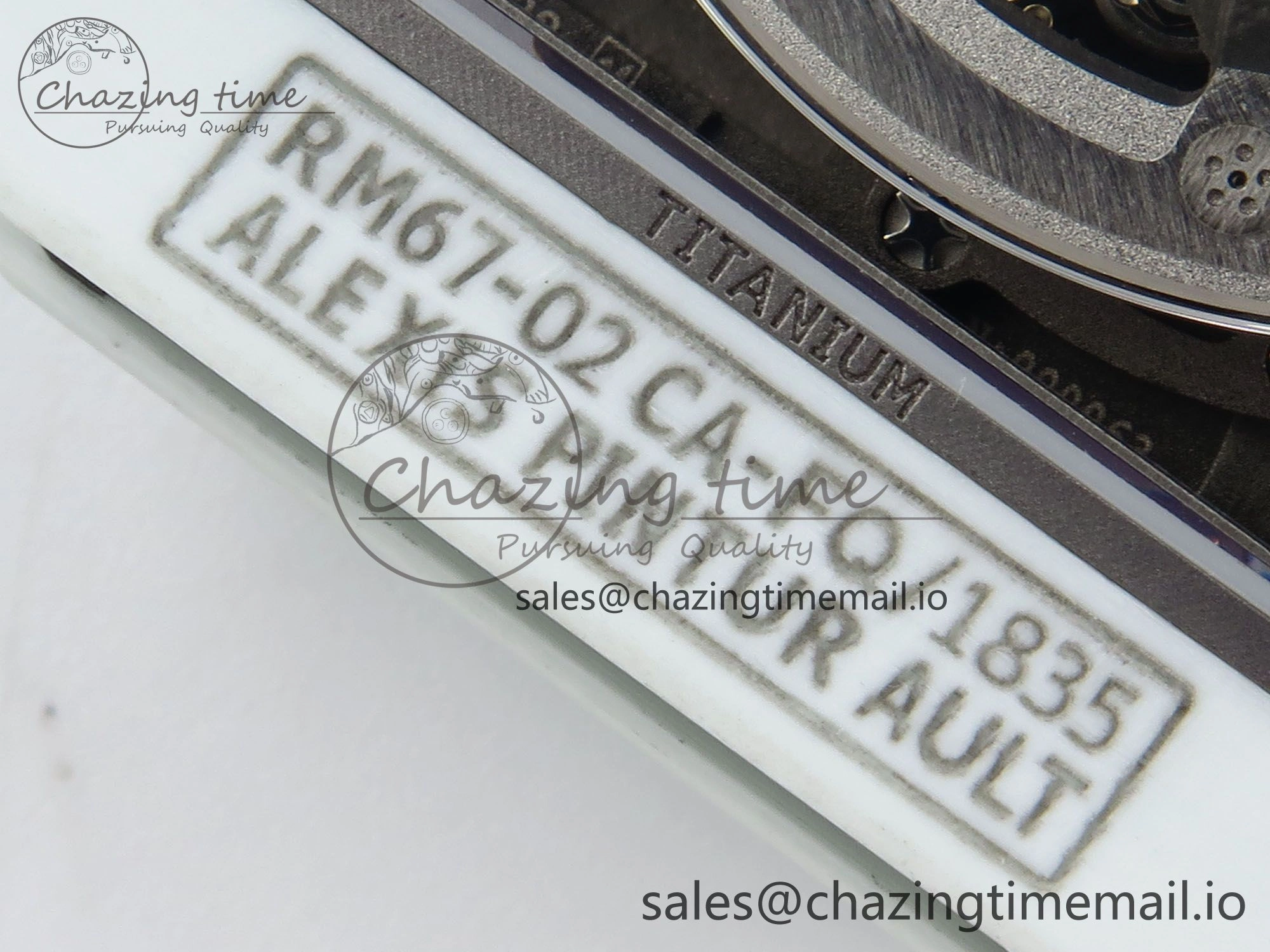 Custom Made RM67-02 White NTPT France Dial on White Nylon strap CRMA7 Clone