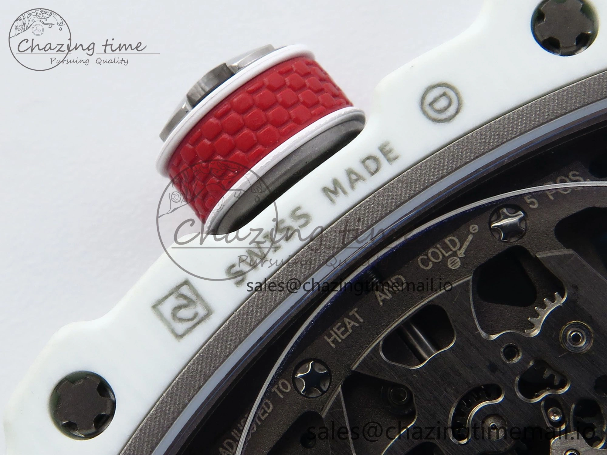Custom Made RM67-02 White NTPT France Dial on White Nylon strap CRMA7 Clone