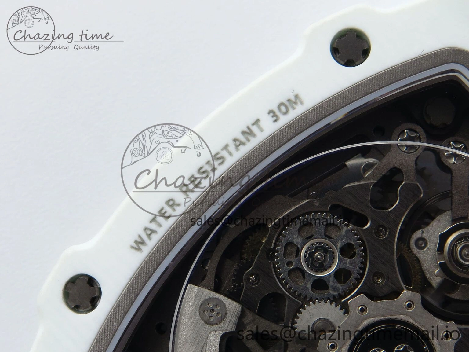 Custom Made RM67-02 White NTPT France Dial on White Nylon strap CRMA7 Clone