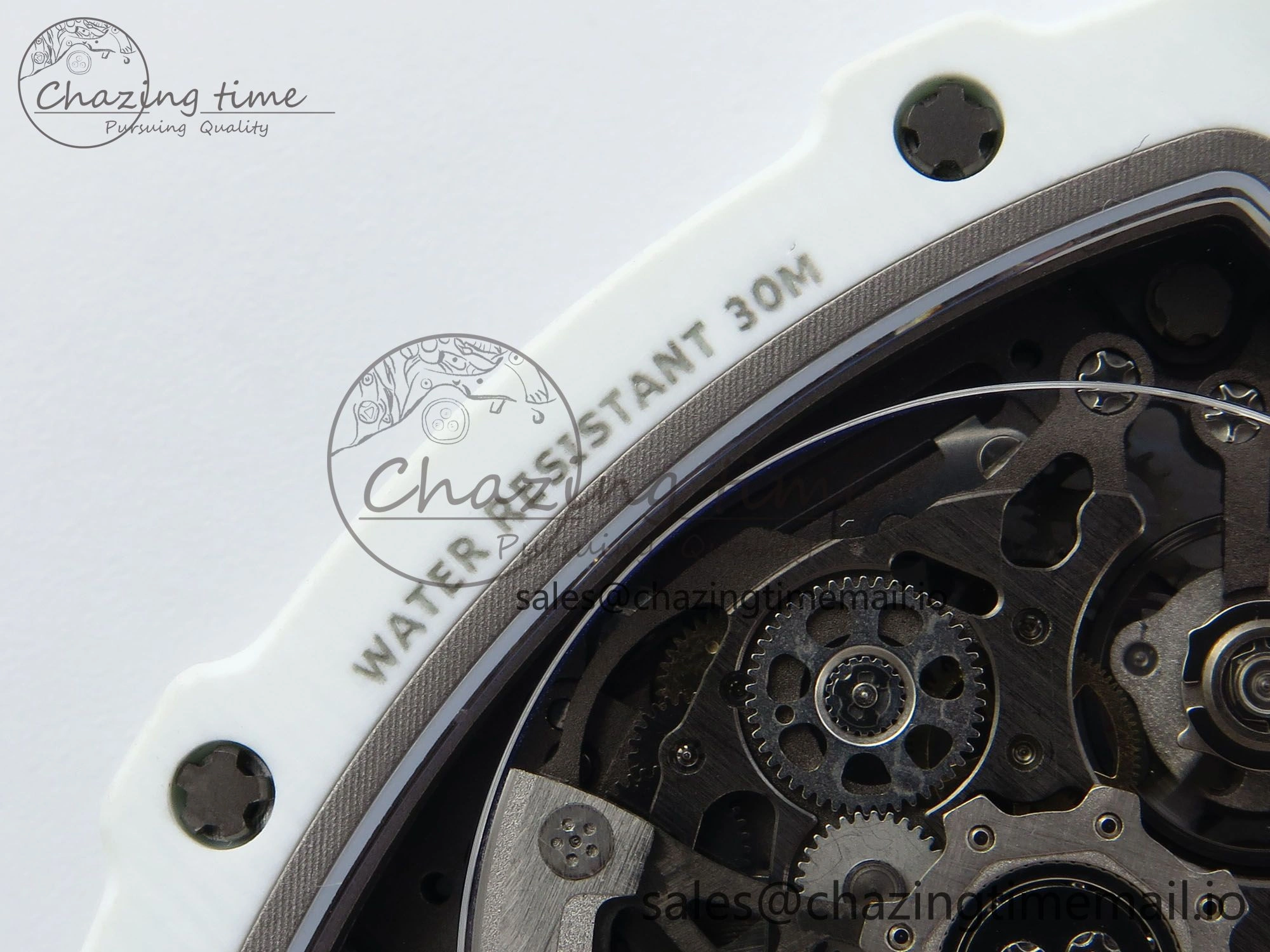 Custom Made RM67-02 White NTPT France Dial on White Nylon strap CRMA7 Clone