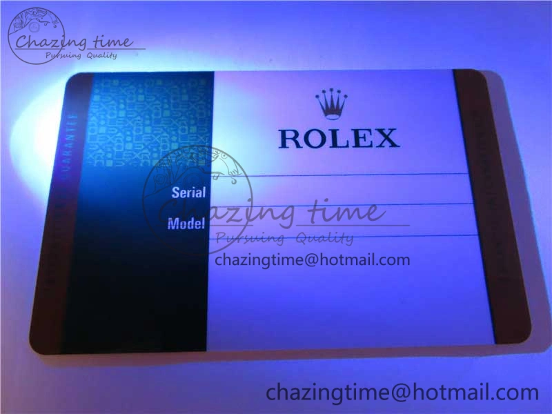 Custom Made Rolex Warranty Card with Anti-Forgery Crown and Fluorescent Label V2
