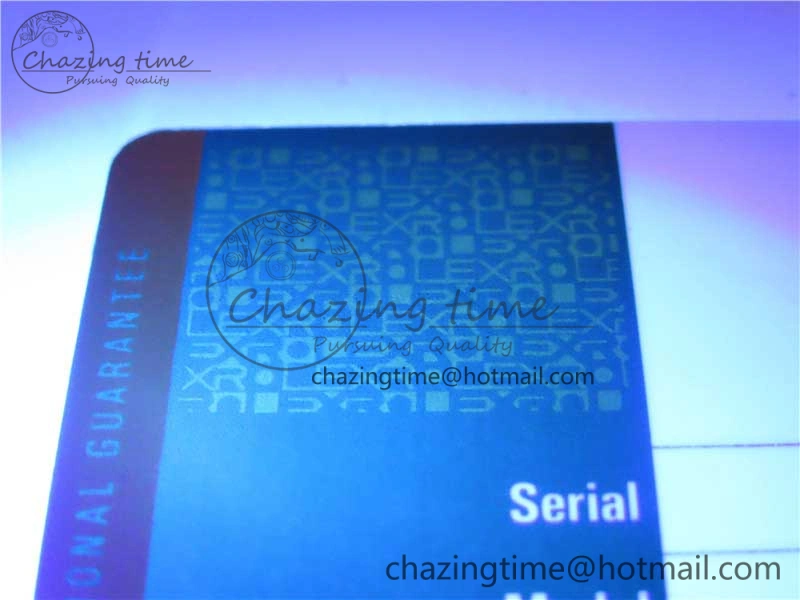 Custom Made Rolex Warranty Card with Anti-Forgery Crown and Fluorescent Label V2