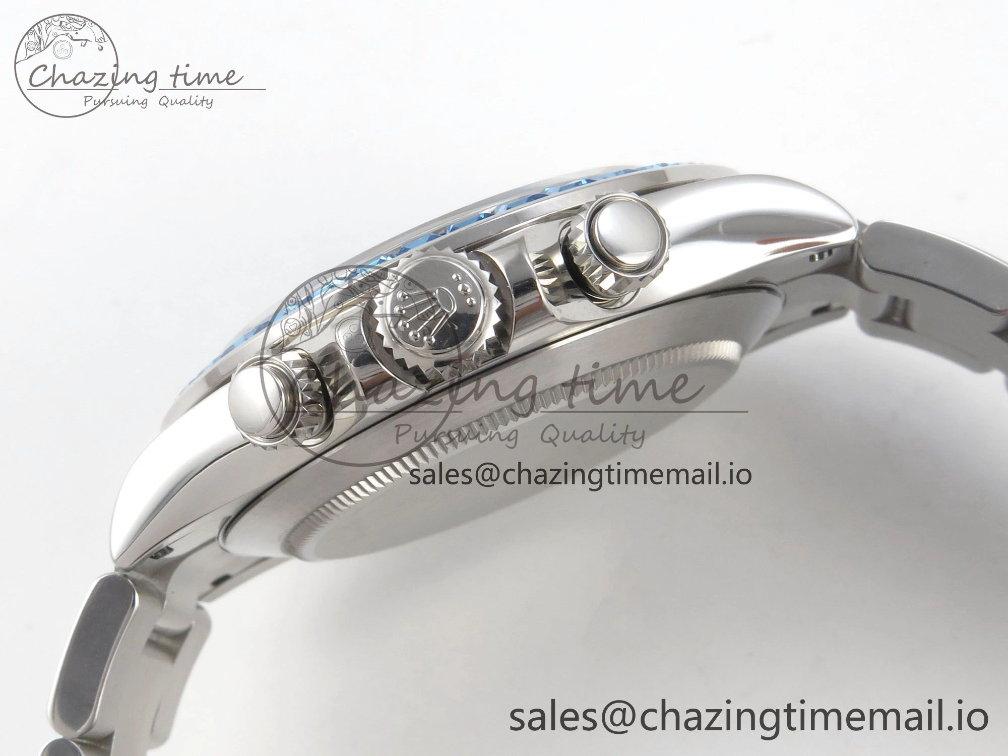 Custom Modded Daytona 40mm MPF Blue Skeleton Dial Blue Crystal Bezel on SS Bracelet SA4801