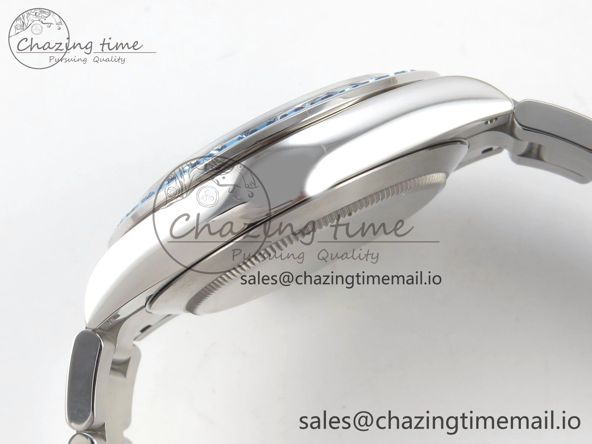 Custom Modded Daytona 40mm MPF Blue Skeleton Dial Blue Crystal Bezel on SS Bracelet SA4801