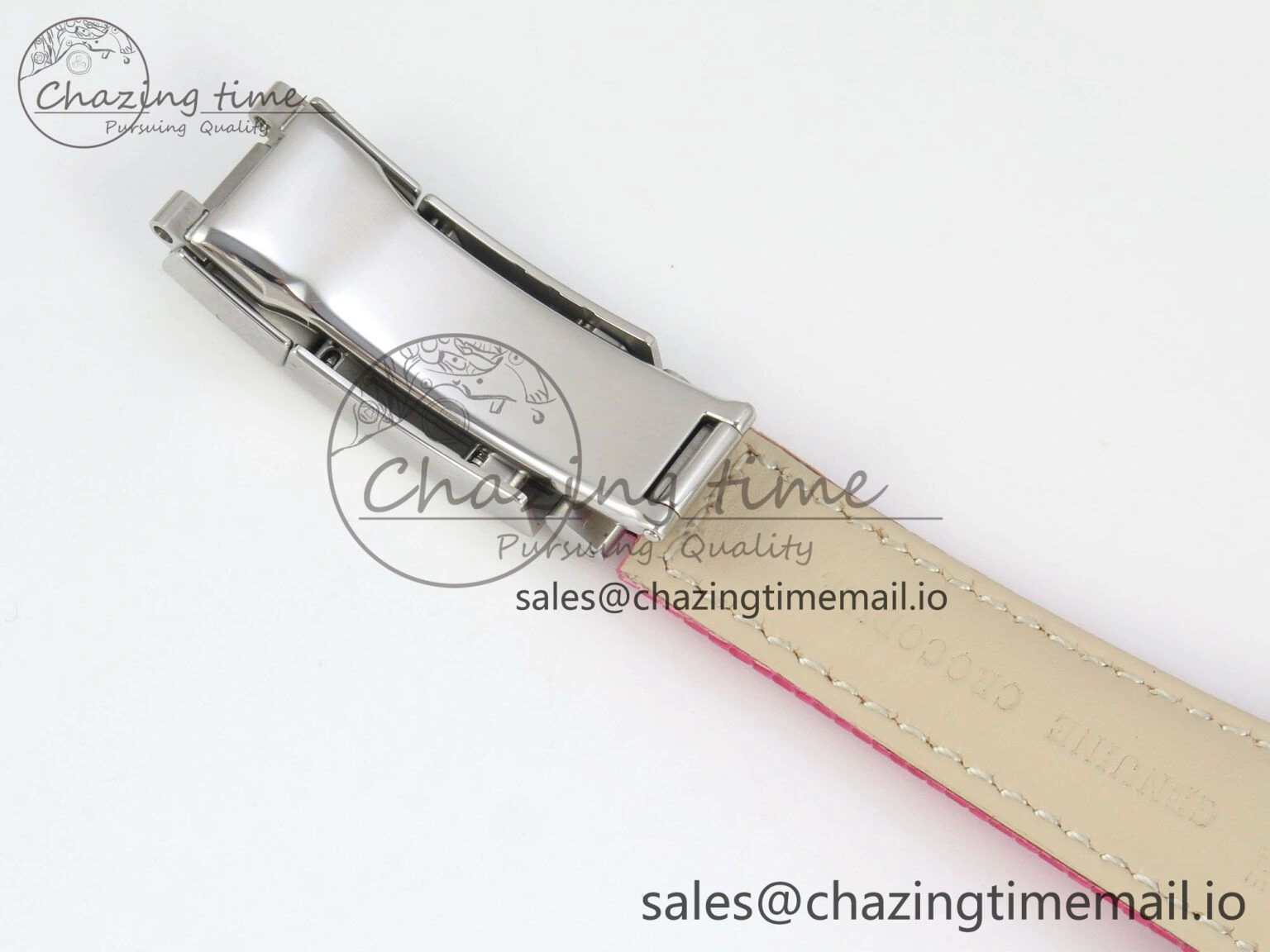Custom Modded Daytona 40mm MPF Pink Dial Diamonds Bezel on Pink Leather Strap SA4801