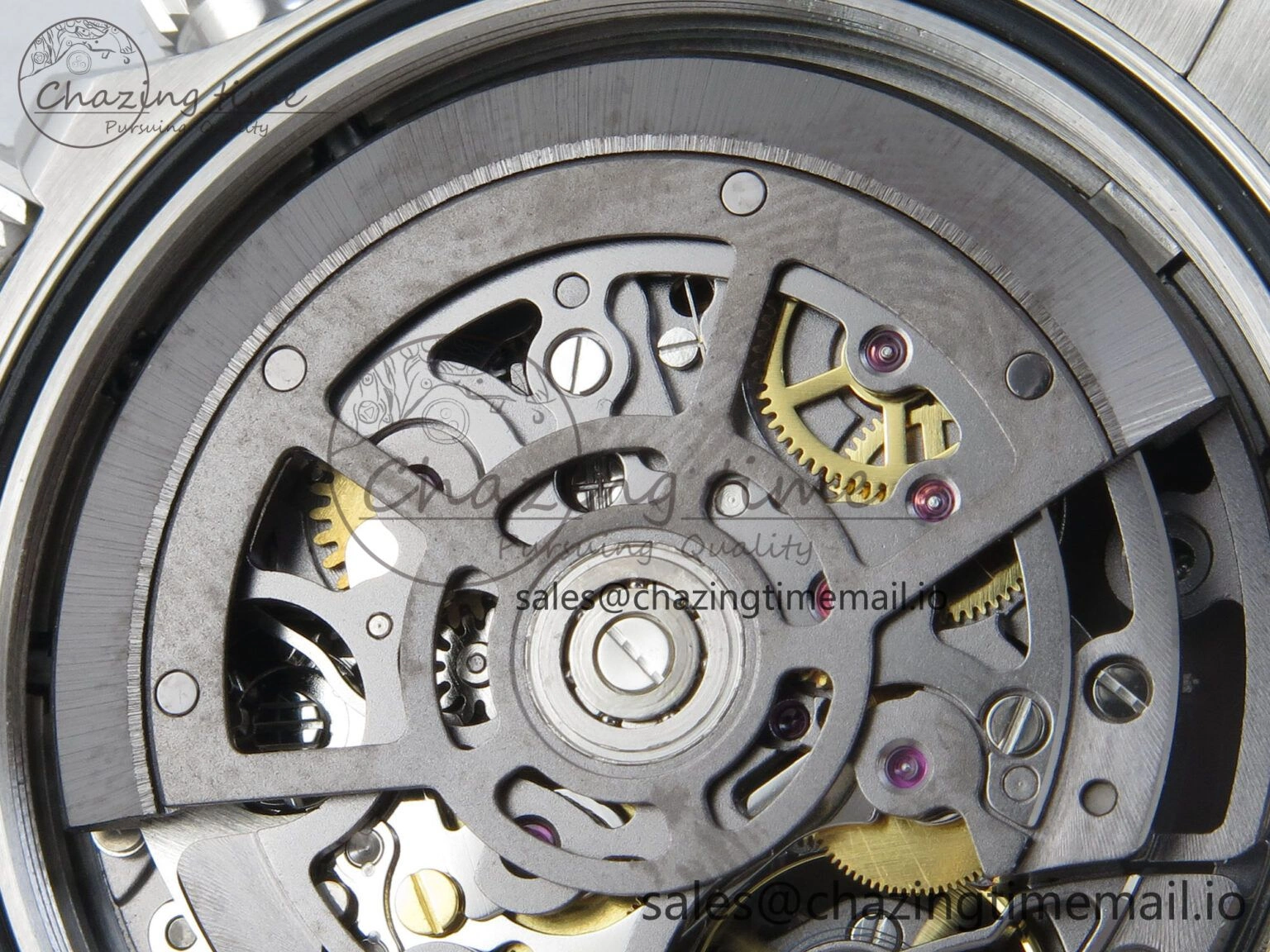 Custom Modded Daytona 40mm MPF Skeleton Dial Crystal Bezel on SS Bracelet SA4801