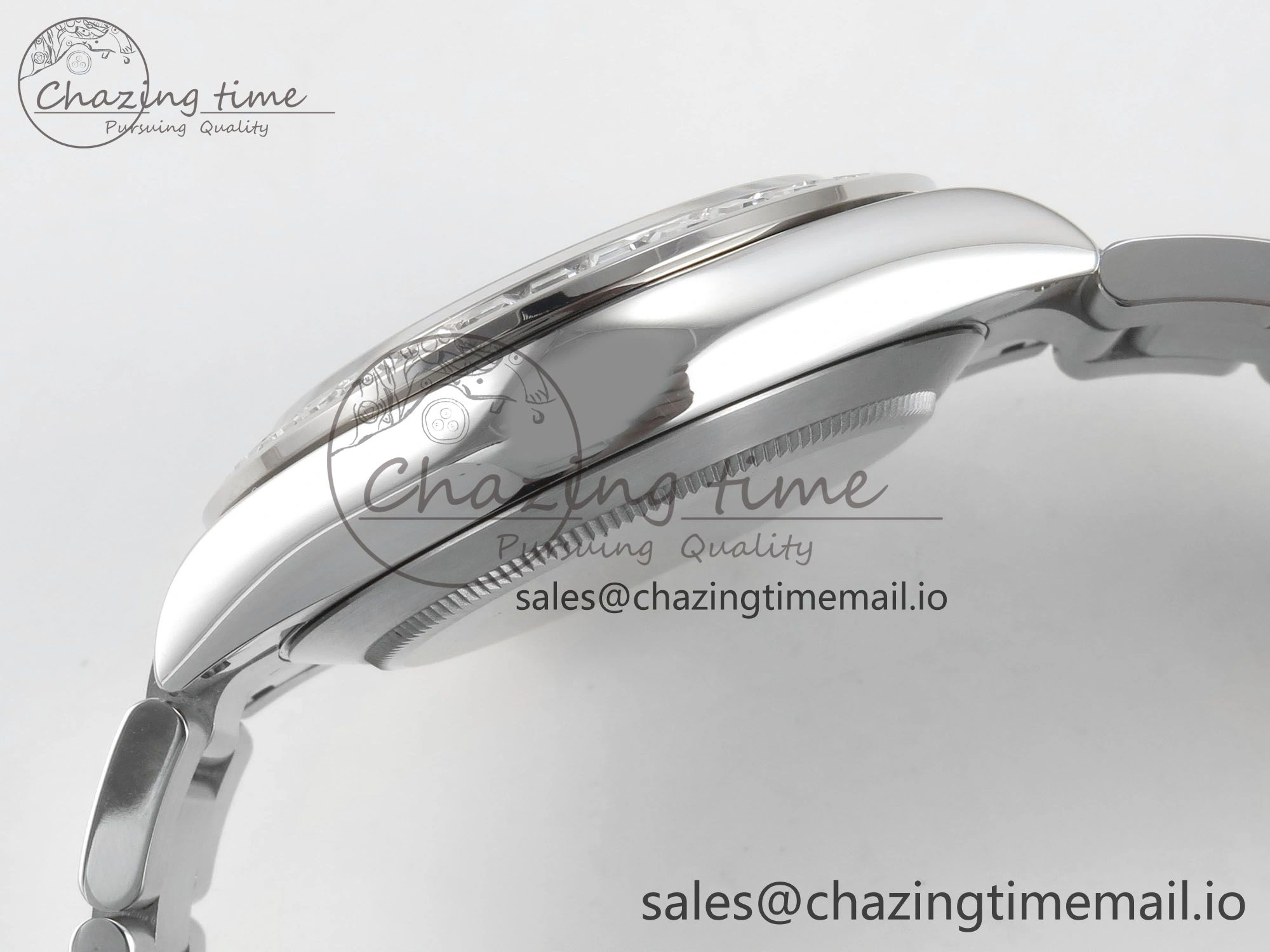 Custom Modded Daytona 40mm MPF Skeleton Dial Crystal Bezel on SS Bracelet SA4801