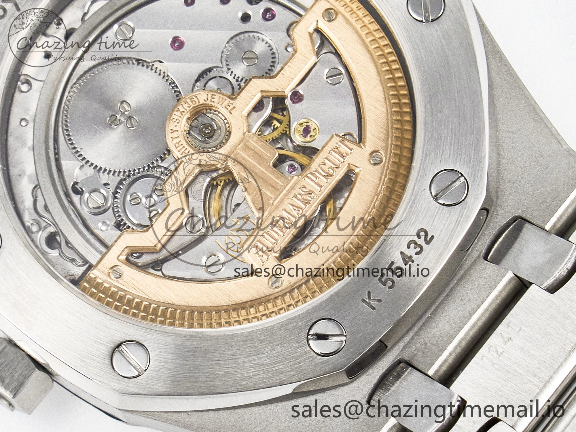 Custom Modded Royal Oak 39mm 15202 SS PPM Blue Textured Dial on SS Bracelet AP2121