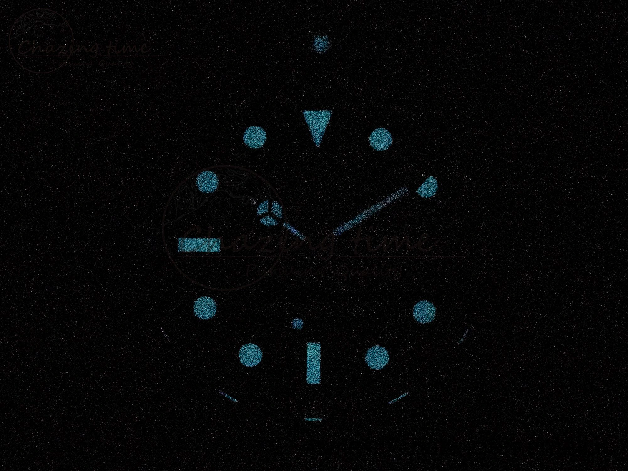 Custom Modded Submariner 40mm Black Ceramic Bezel on Black Rubber Strap 904L Steel MPF SH3135