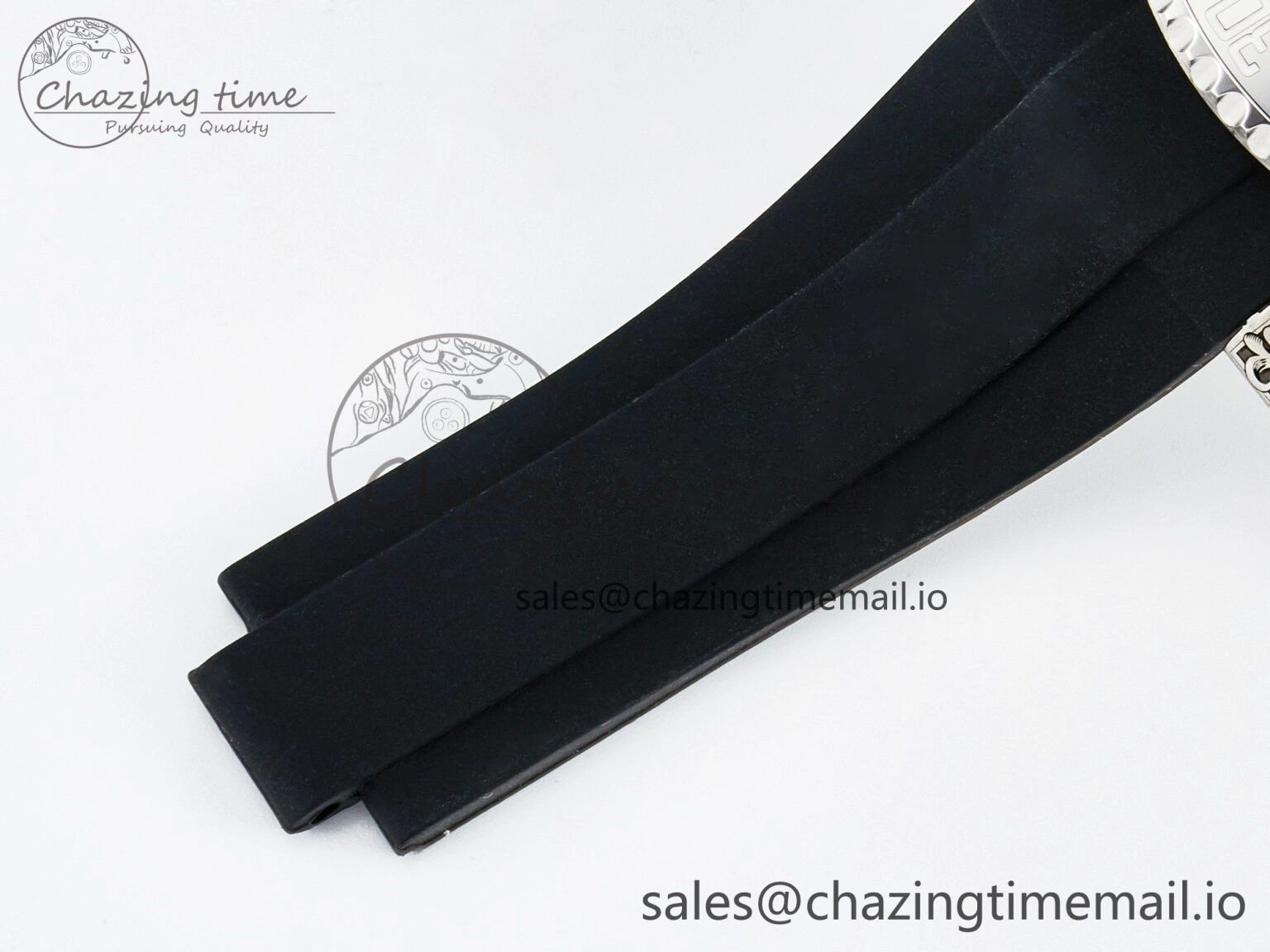Custom Modded Submariner 40mm Black Ceramic Bezel on Black Rubber Strap 904L Steel MPF SH3135