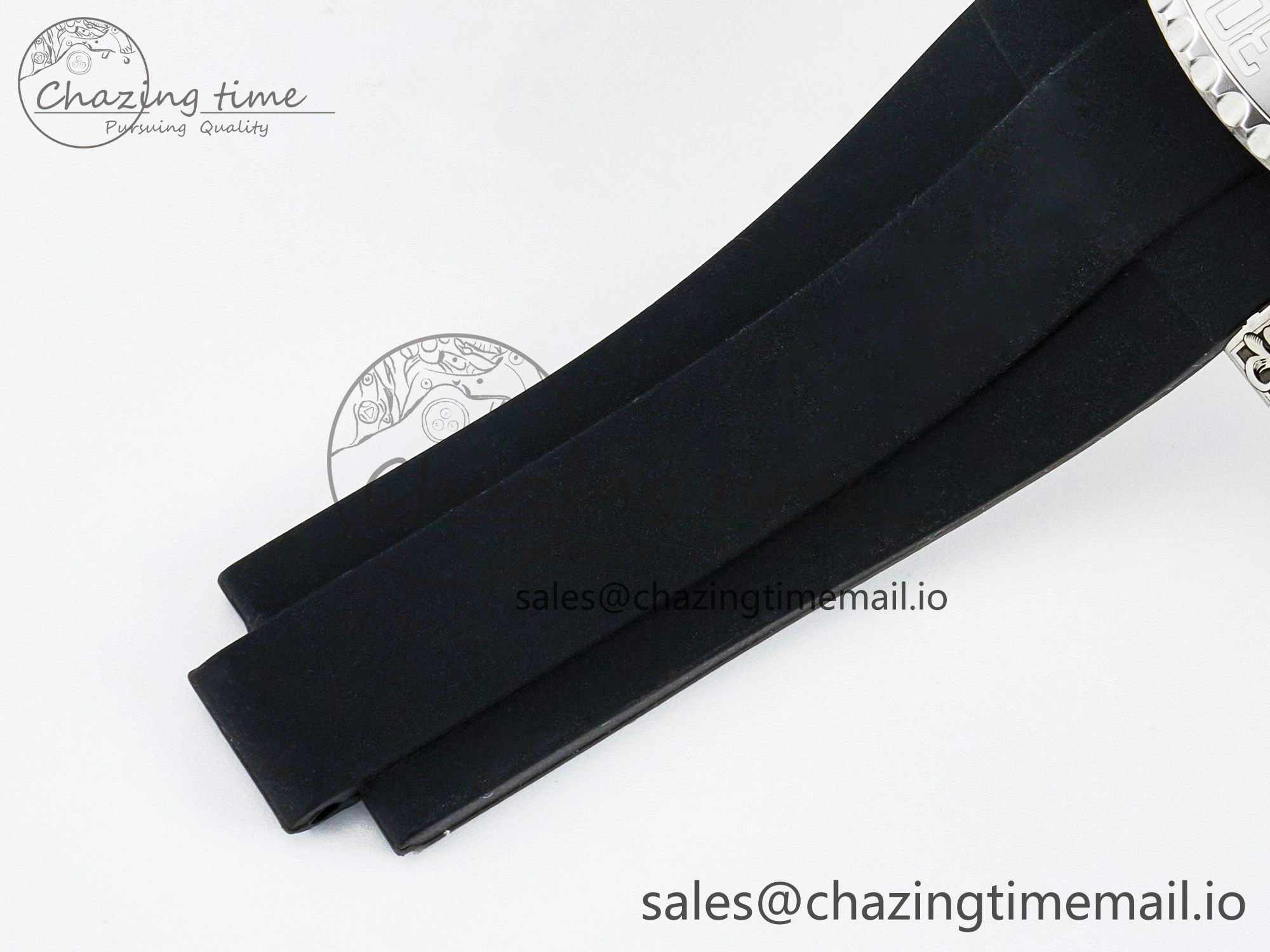 Custom Modded Submariner 40mm Black Ceramic Bezel on Black Rubber Strap 904L Steel MPF SH3135
