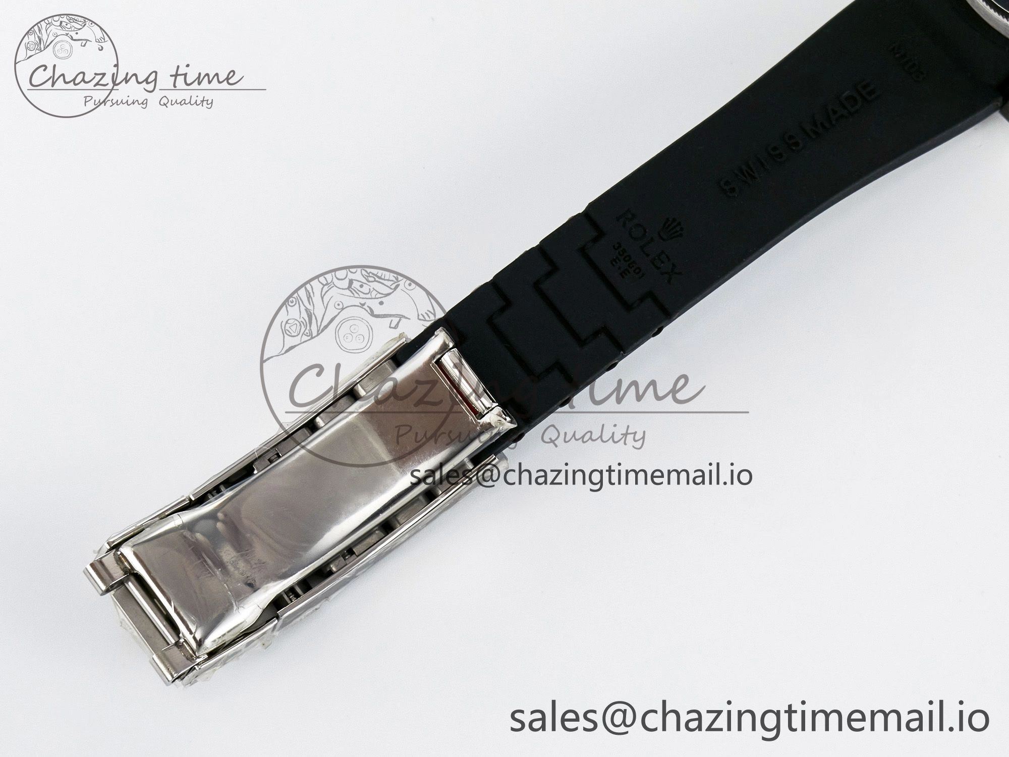 Custom Modded Submariner 40mm Black Ceramic Bezel on Black Rubber Strap 904L Steel MPF SH3135
