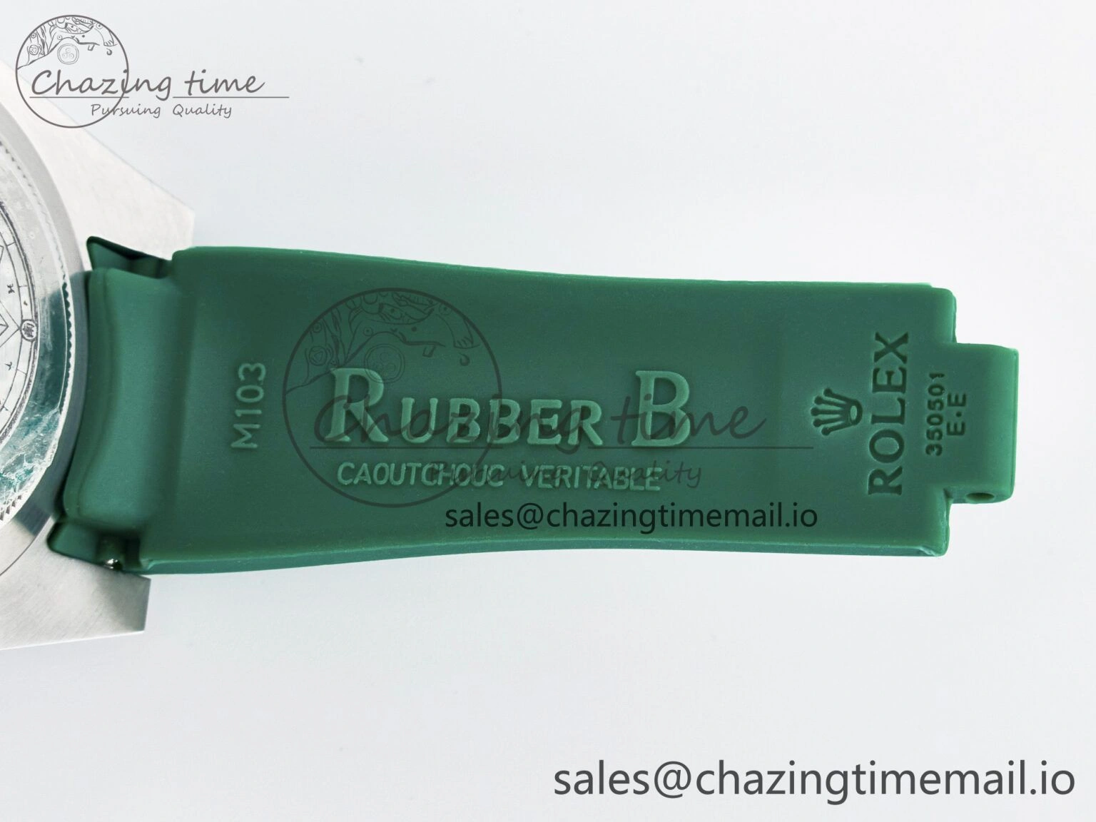 Custom Modded Submariner 40mm Green Ceramic Bezel on Green Rubber Strap 904L Steel MPF SH3135