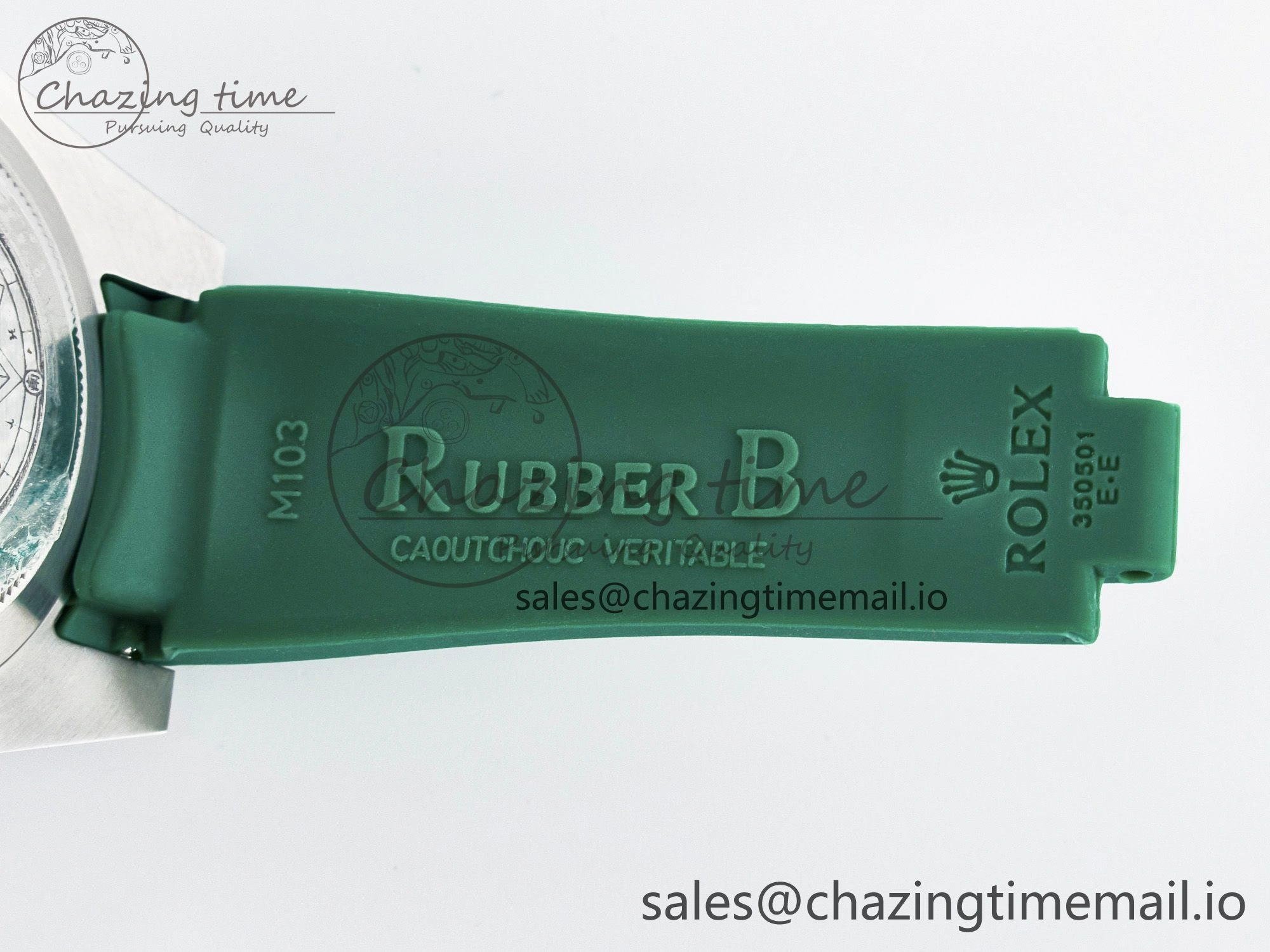 Custom Modded Submariner 40mm Green Ceramic Bezel on Green Rubber Strap 904L Steel MPF SH3135