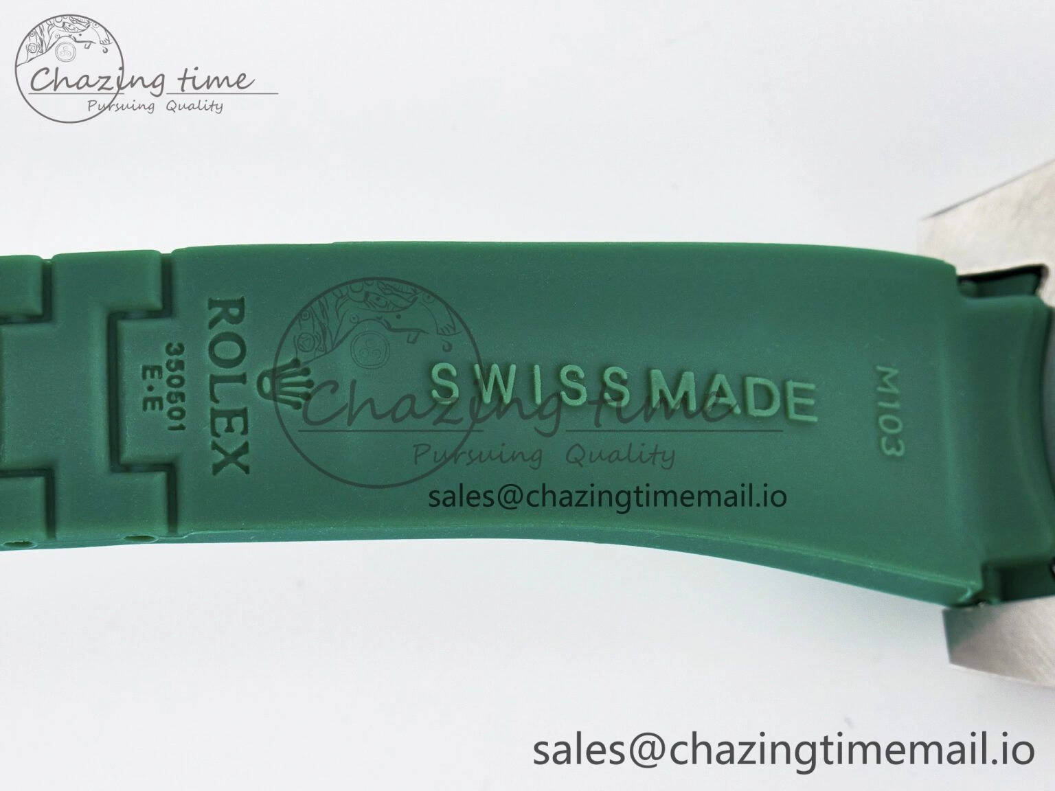 Custom Modded Submariner 40mm Green Ceramic Bezel on Green Rubber Strap 904L Steel MPF SH3135