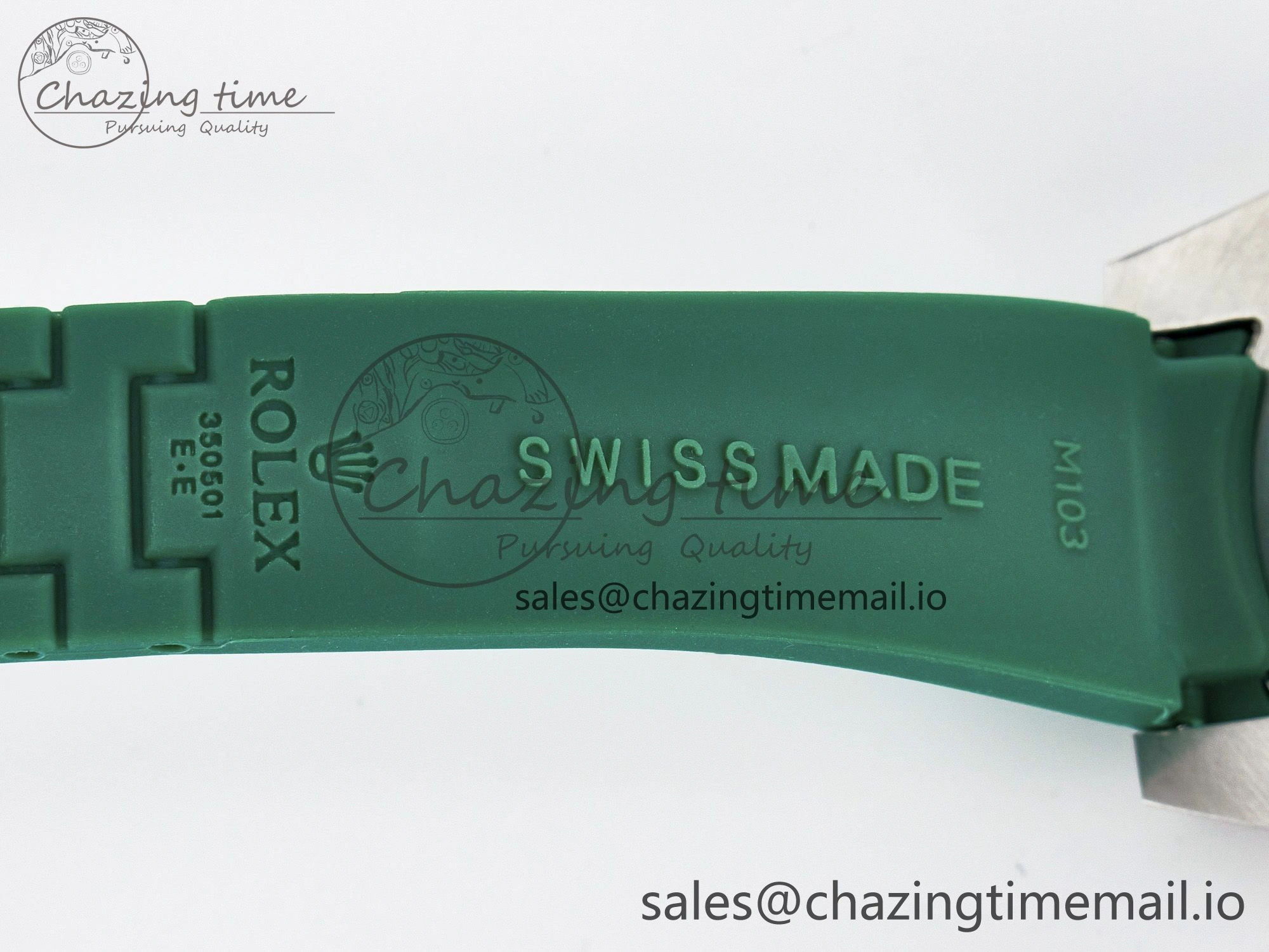 Custom Modded Submariner 40mm Green Ceramic Bezel on Green Rubber Strap 904L Steel MPF SH3135
