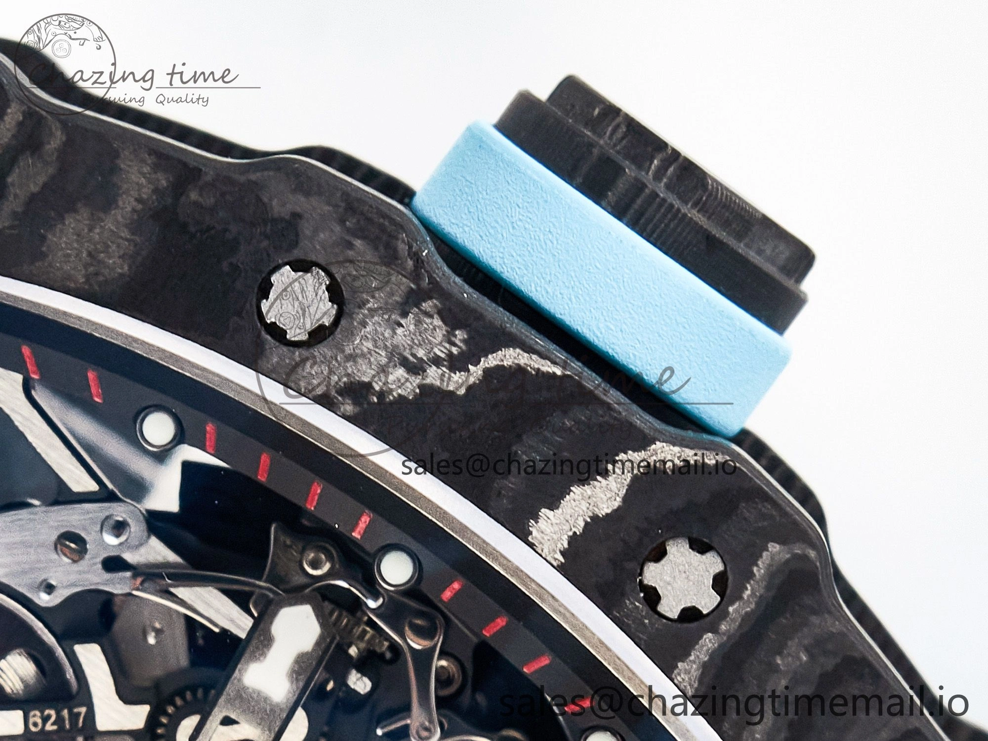 Custom RM035-02 NTPT PPMF 1:1 Best Edition Blue Crown on Nylon Strap Custom Vaucher Movement