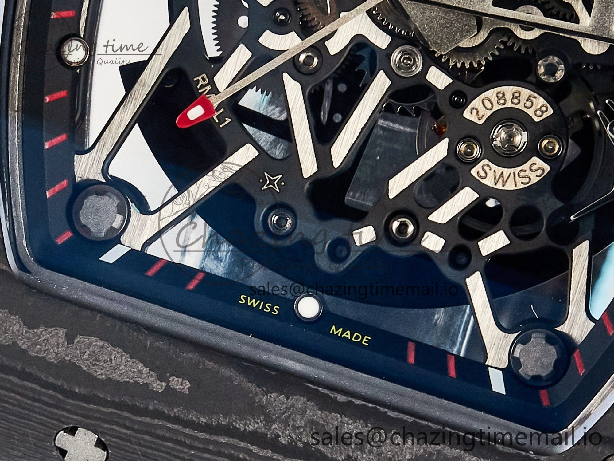 Custom RM035-02 NTPT PPMF 1:1 Best Edition Blue Crown on Nylon Strap Custom Vaucher Movement
