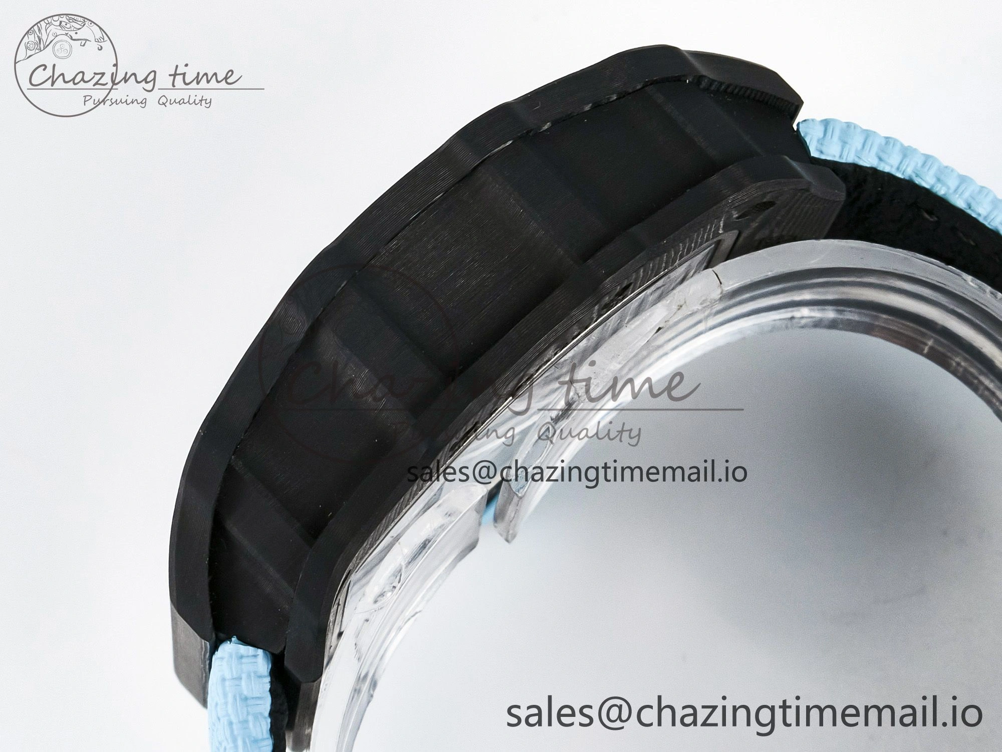 Custom RM035-02 NTPT PPMF 1:1 Best Edition Blue Crown on Nylon Strap Custom Vaucher Movement