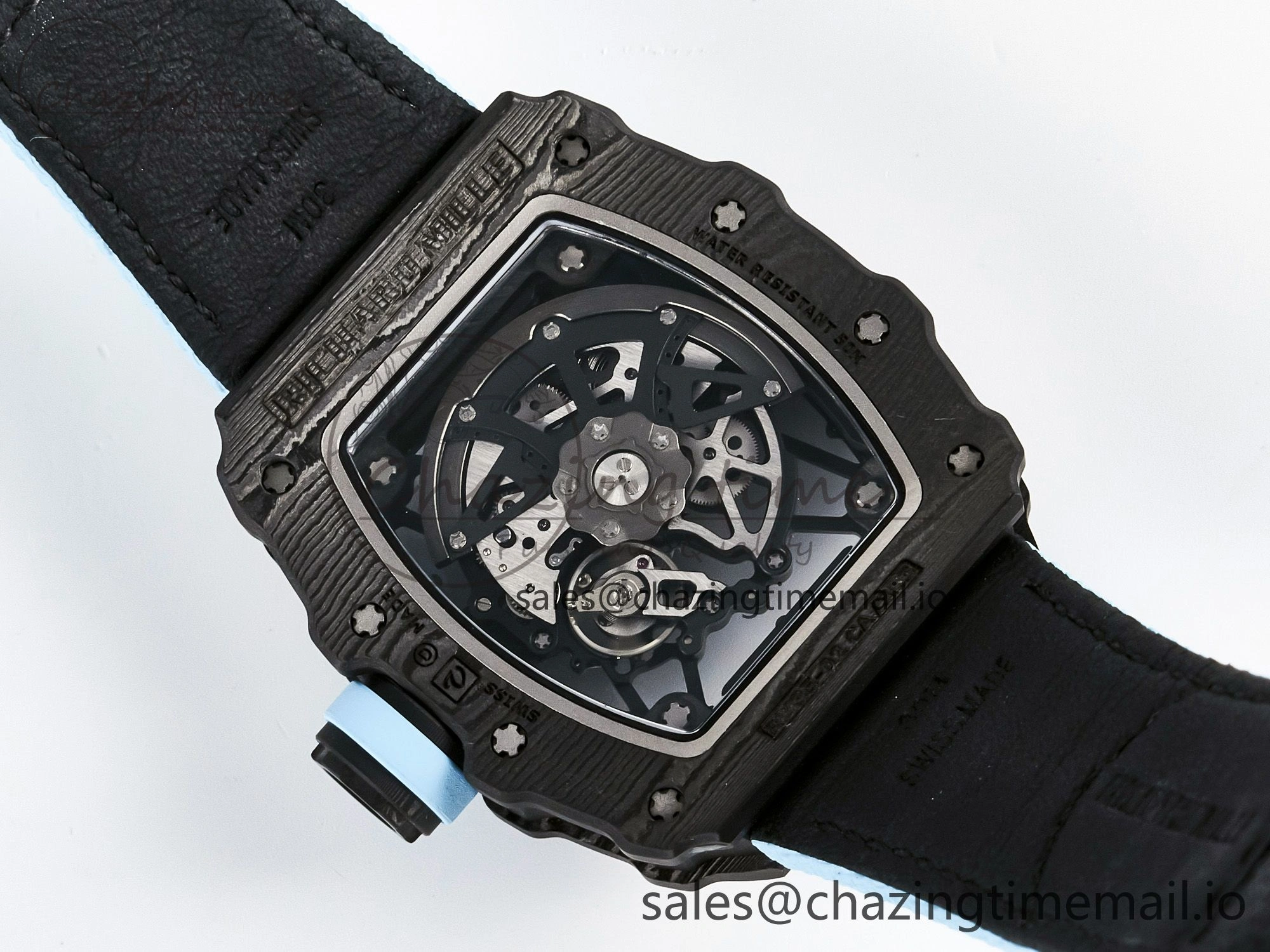 Custom RM035-02 NTPT PPMF 1:1 Best Edition Blue Crown on Nylon Strap Custom Vaucher Movement