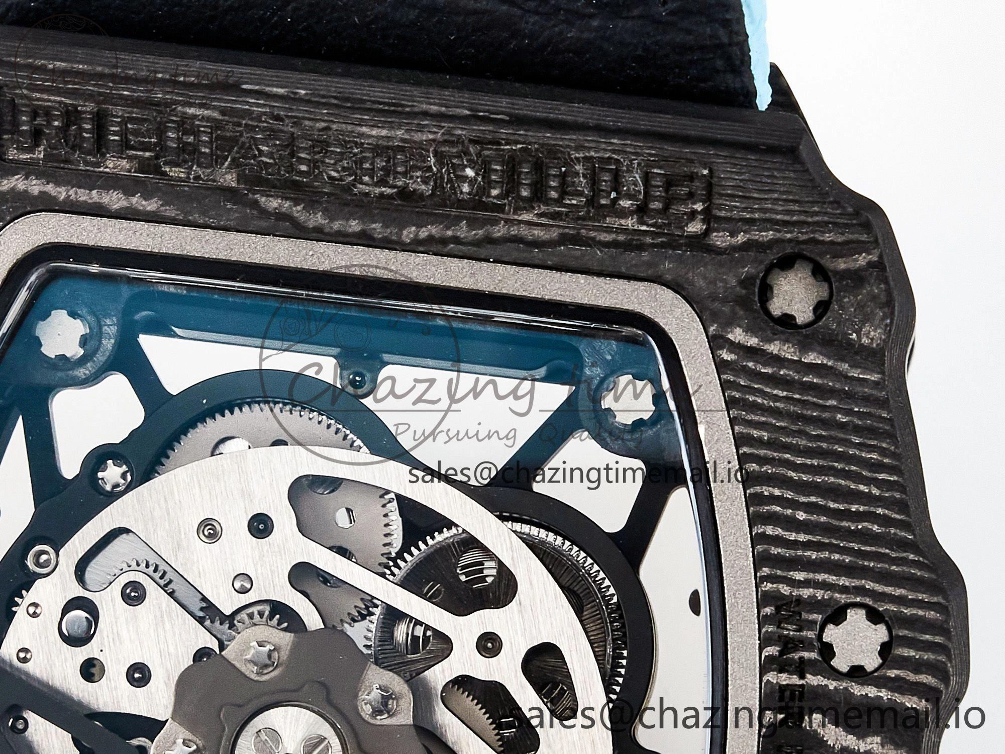 Custom RM035-02 NTPT PPMF 1:1 Best Edition Blue Crown on Nylon Strap Custom Vaucher Movement
