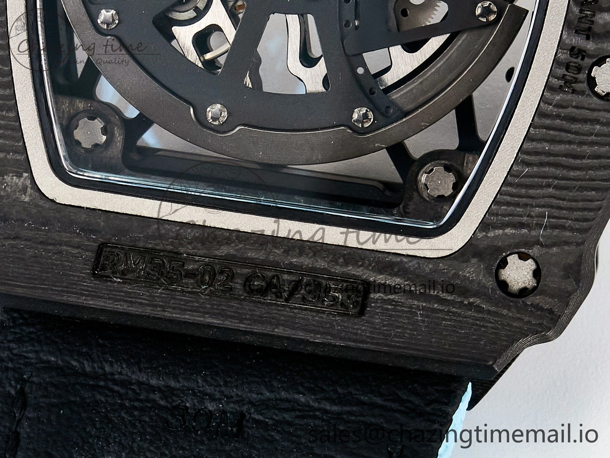 Custom RM035-02 NTPT PPMF 1:1 Best Edition Blue Crown on Nylon Strap Custom Vaucher Movement