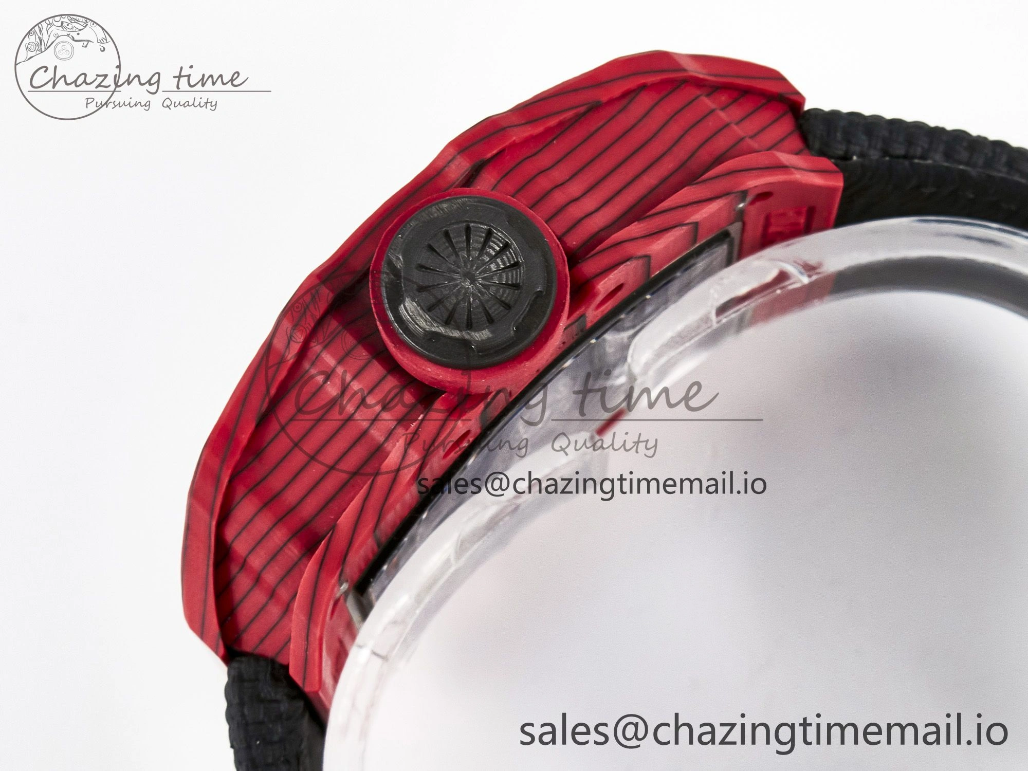 Custom RM035-02 Red NTPT PPMF 1:1 Best Edition Red Crown on Nylon Strap Custom Vaucher Movement