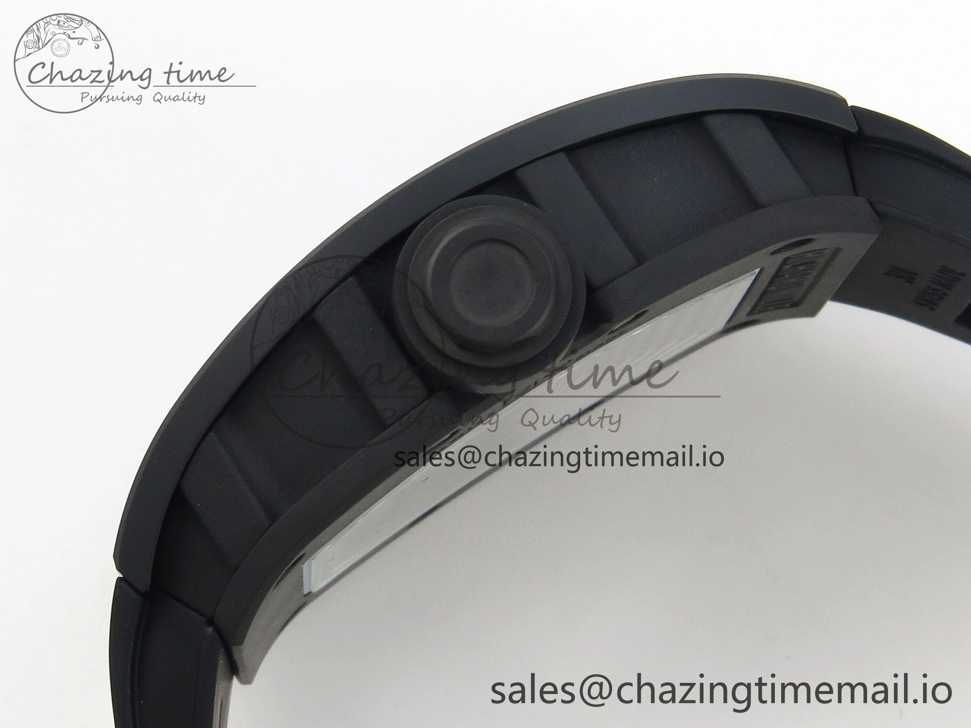 Custom RM055 Black Ceramic ZGF Best Edition Black Inner Bezel on Black Rubber Strap Vaucher Manufacture Fleurier Movement (Free Sprung)