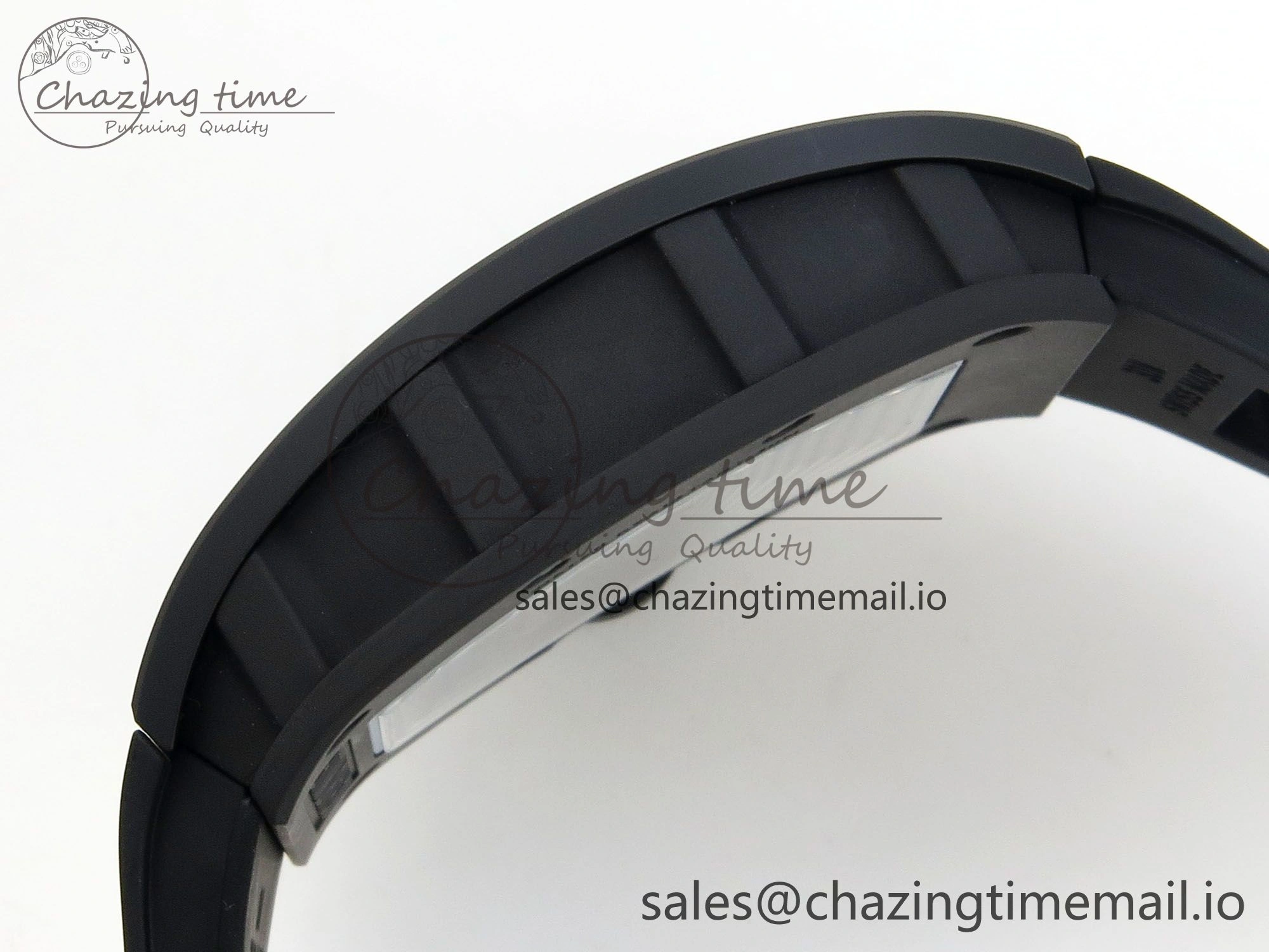 Custom RM055 Black Ceramic ZGF Best Edition Black Inner Bezel on Black Rubber Strap Vaucher Manufacture Fleurier Movement (Free Sprung)