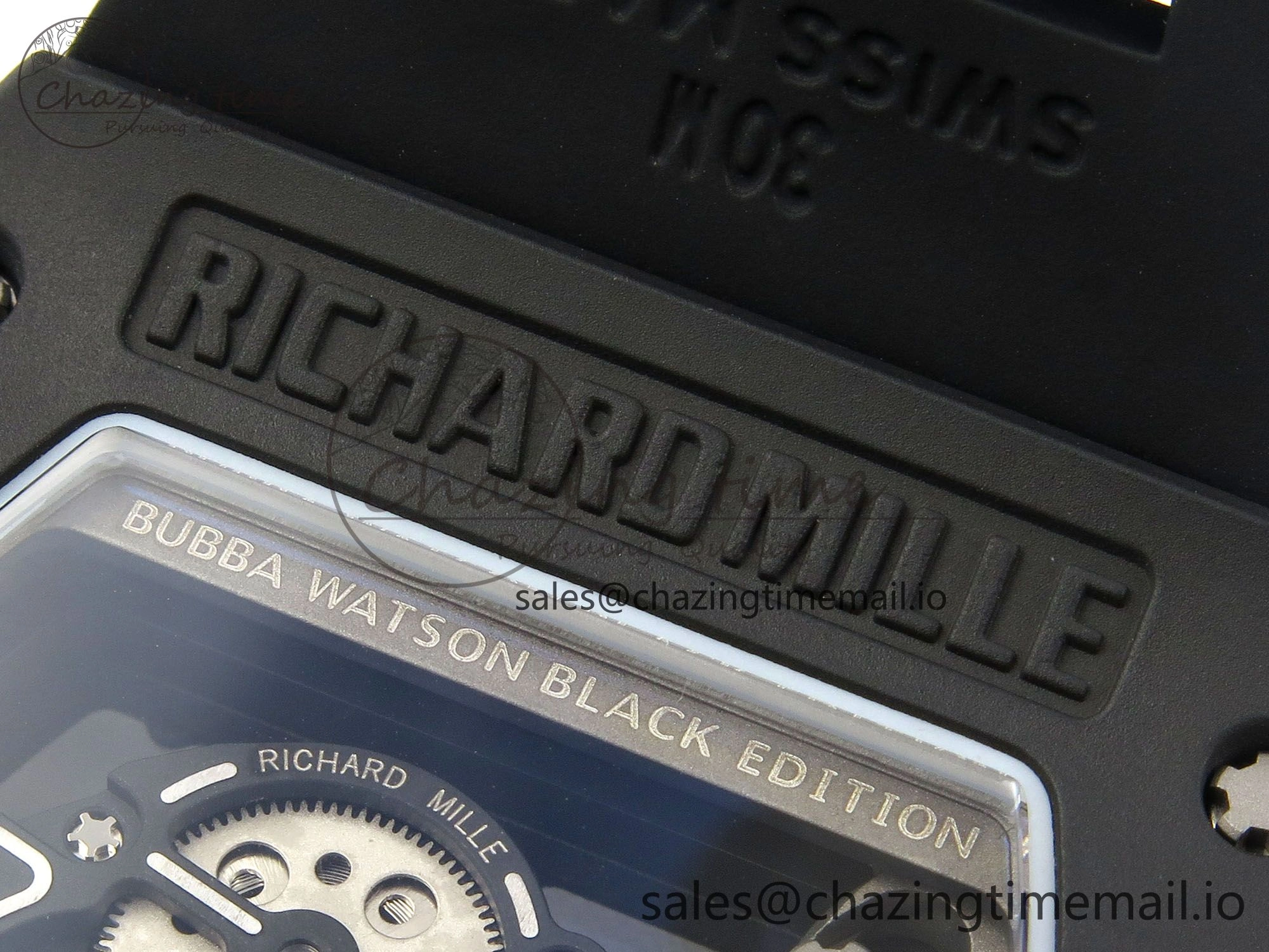 Custom RM055 Black Ceramic ZGF Best Edition Black Inner Bezel on Black Rubber Strap Vaucher Manufacture Fleurier Movement (Free Sprung)