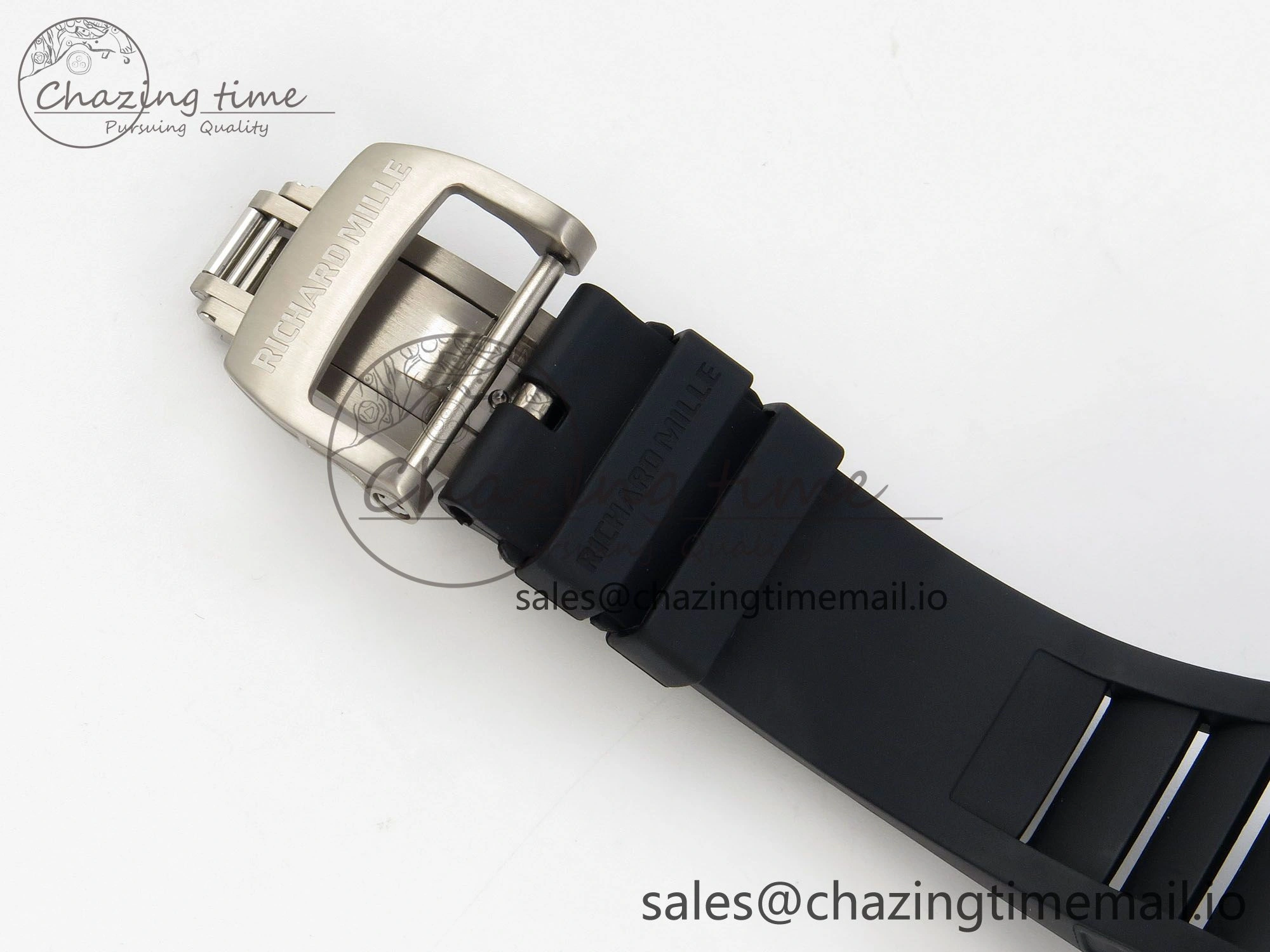 Custom RM055 Black Ceramic ZGF Best Edition Black Inner Bezel on Black Rubber Strap Vaucher Manufacture Fleurier Movement (Free Sprung)