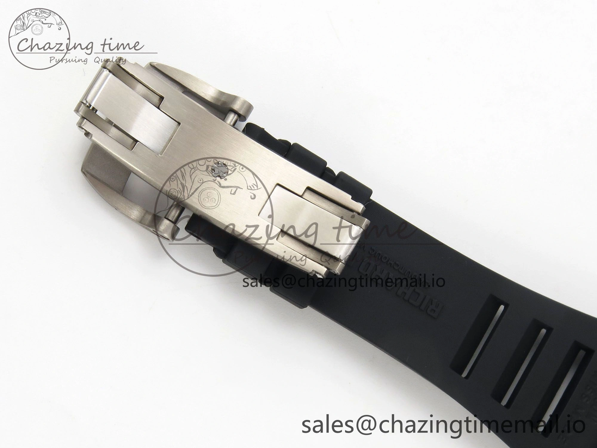 Custom RM055 Black Ceramic ZGF Best Edition Black Inner Bezel on Black Rubber Strap Vaucher Manufacture Fleurier Movement (Free Sprung)