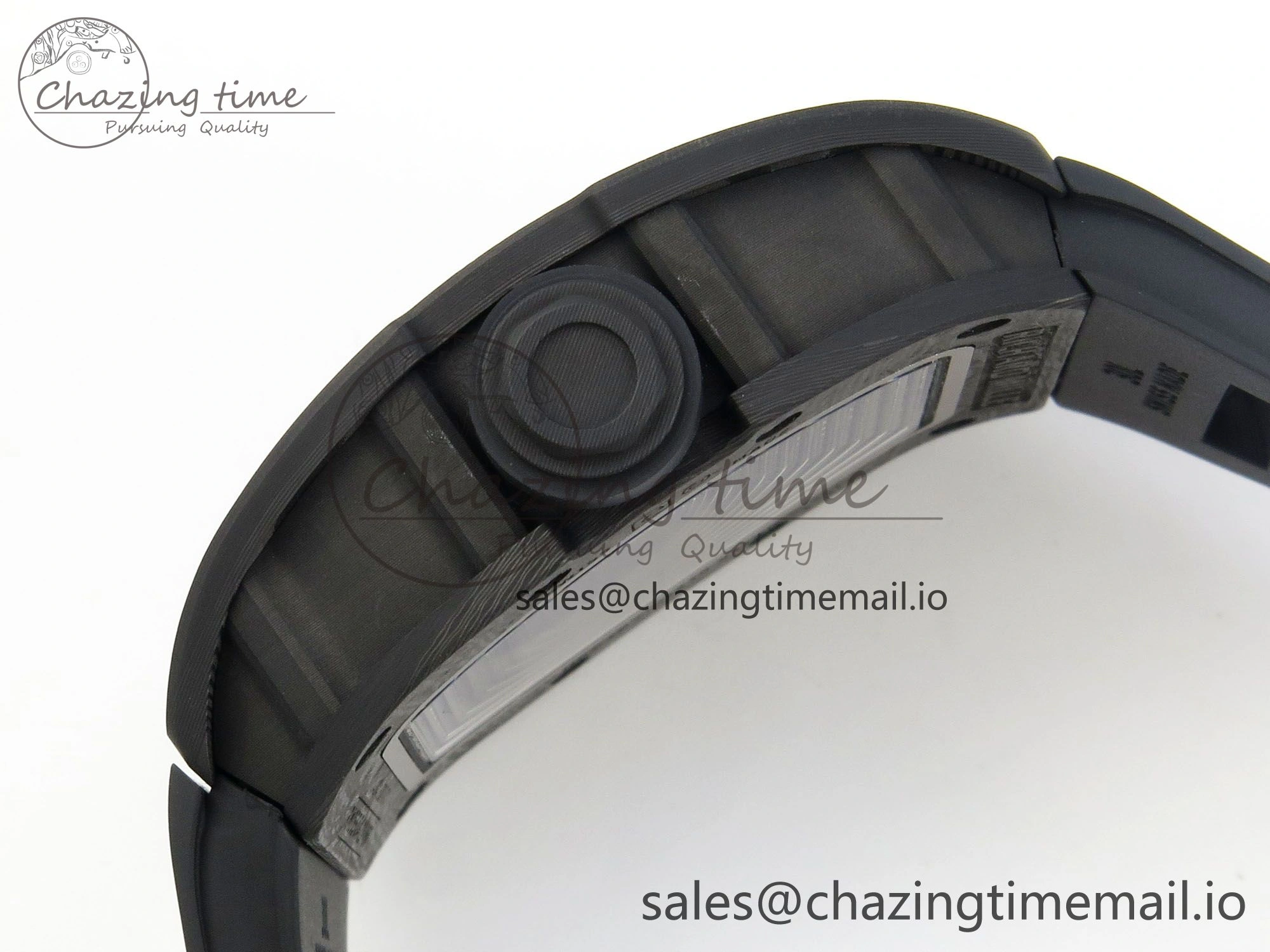 Custom RM055 Black Ceramic ZGF Best Edition RG Inner Bezel on Black Rubber Strap Vaucher Manufacture Fleurier Movement (Free Sprung)