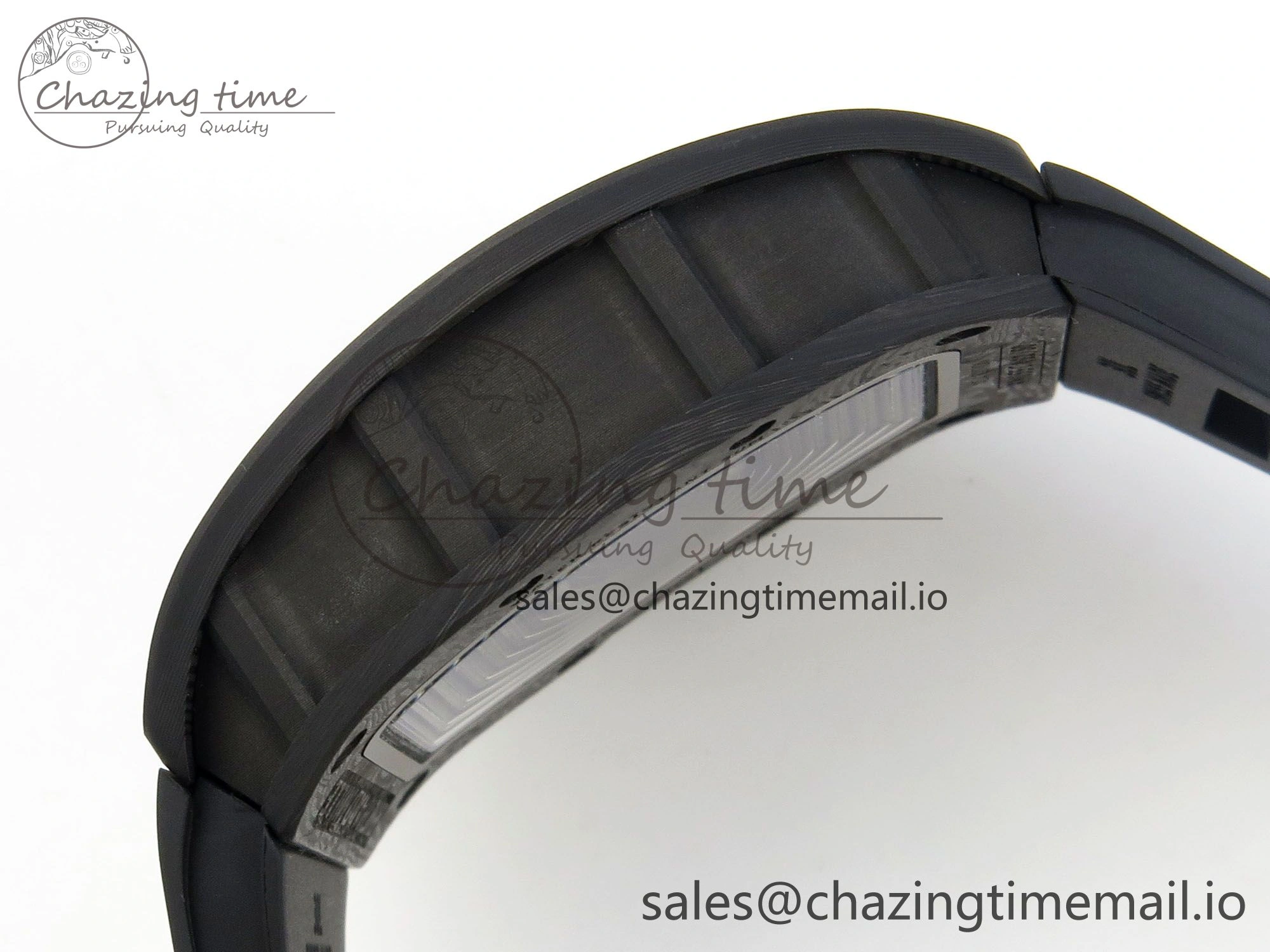 Custom RM055 Black Ceramic ZGF Best Edition RG Inner Bezel on Black Rubber Strap Vaucher Manufacture Fleurier Movement (Free Sprung)