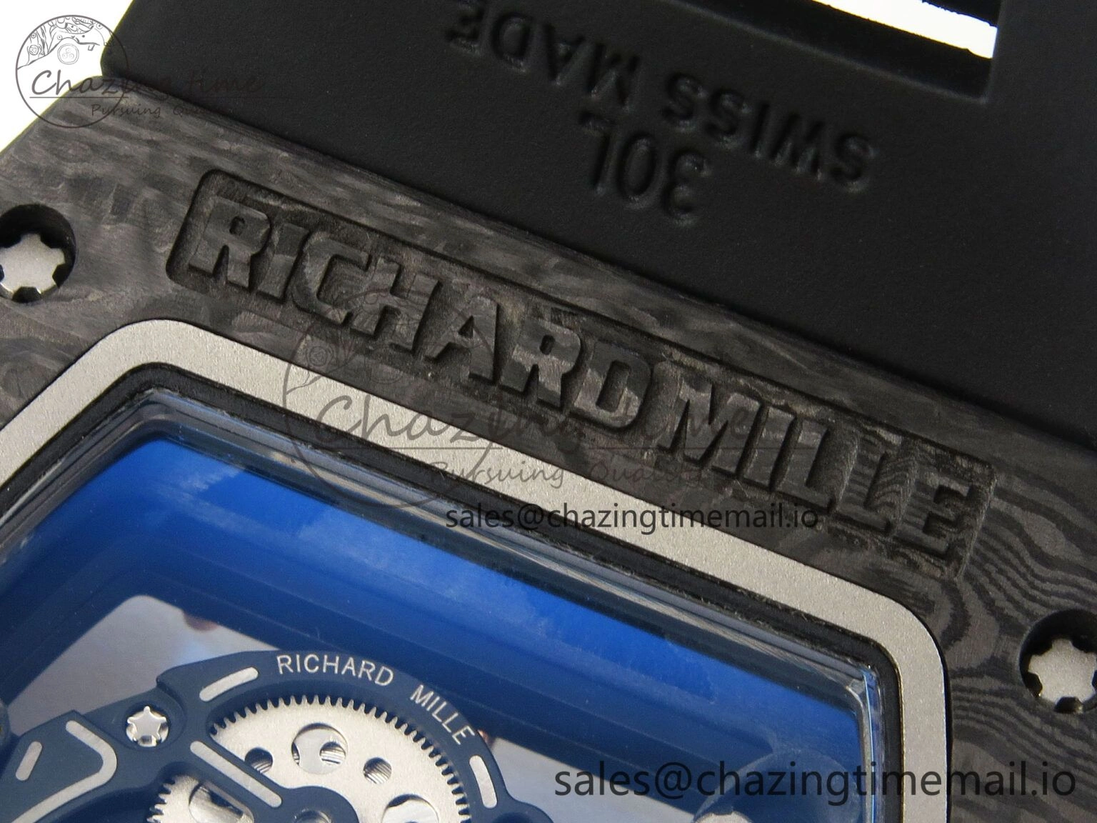 Custom RM055 Black Ceramic ZGF Best Edition RG Inner Bezel on Black Rubber Strap Vaucher Manufacture Fleurier Movement (Free Sprung)