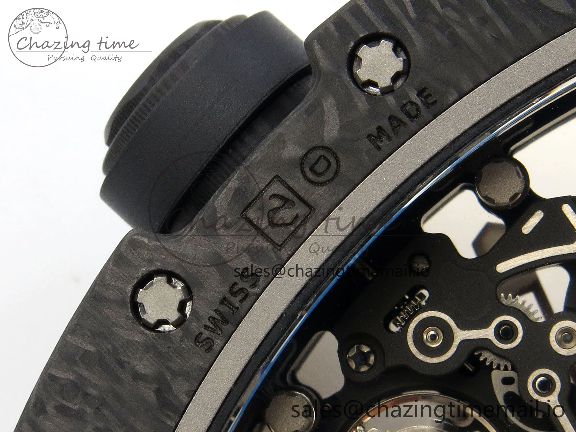 Custom RM055 Black Ceramic ZGF Best Edition RG Inner Bezel on Black Rubber Strap Vaucher Manufacture Fleurier Movement (Free Sprung)