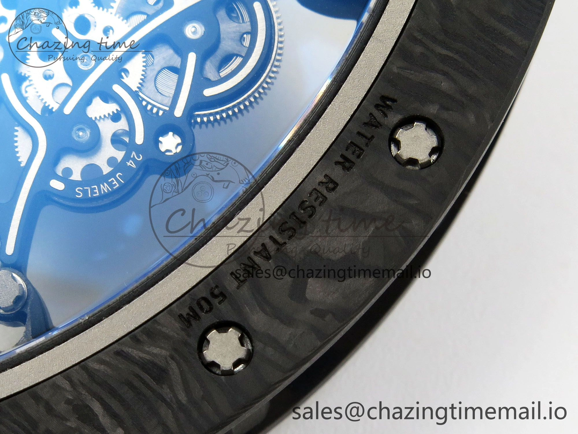 Custom RM055 Black Ceramic ZGF Best Edition RG Inner Bezel on Black Rubber Strap Vaucher Manufacture Fleurier Movement (Free Sprung)