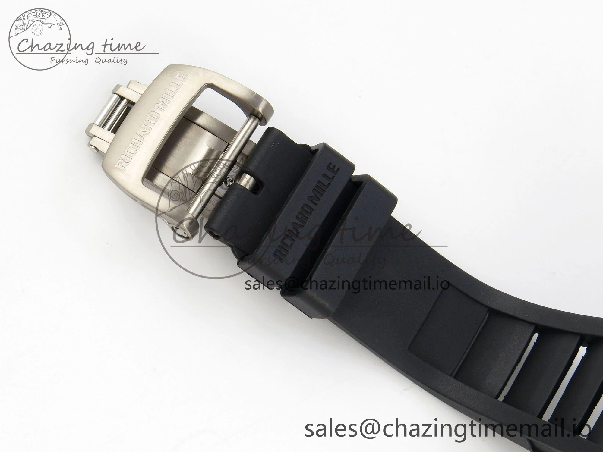 Custom RM055 Black Ceramic ZGF Best Edition RG Inner Bezel on Black Rubber Strap Vaucher Manufacture Fleurier Movement (Free Sprung)